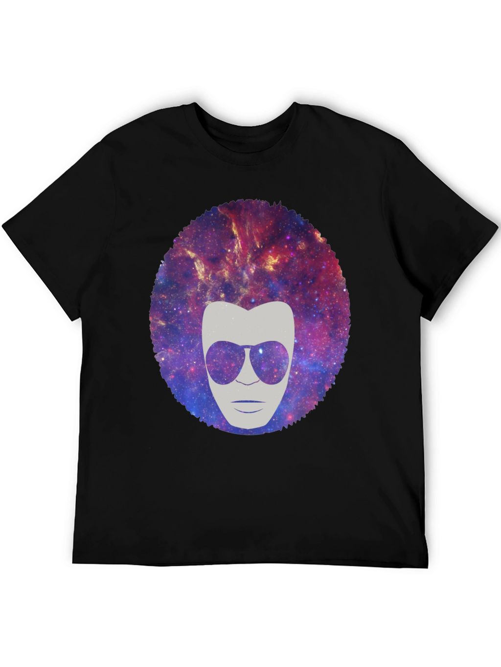 Galaxy Afro Man Graphic Tee - Cool & Unique!