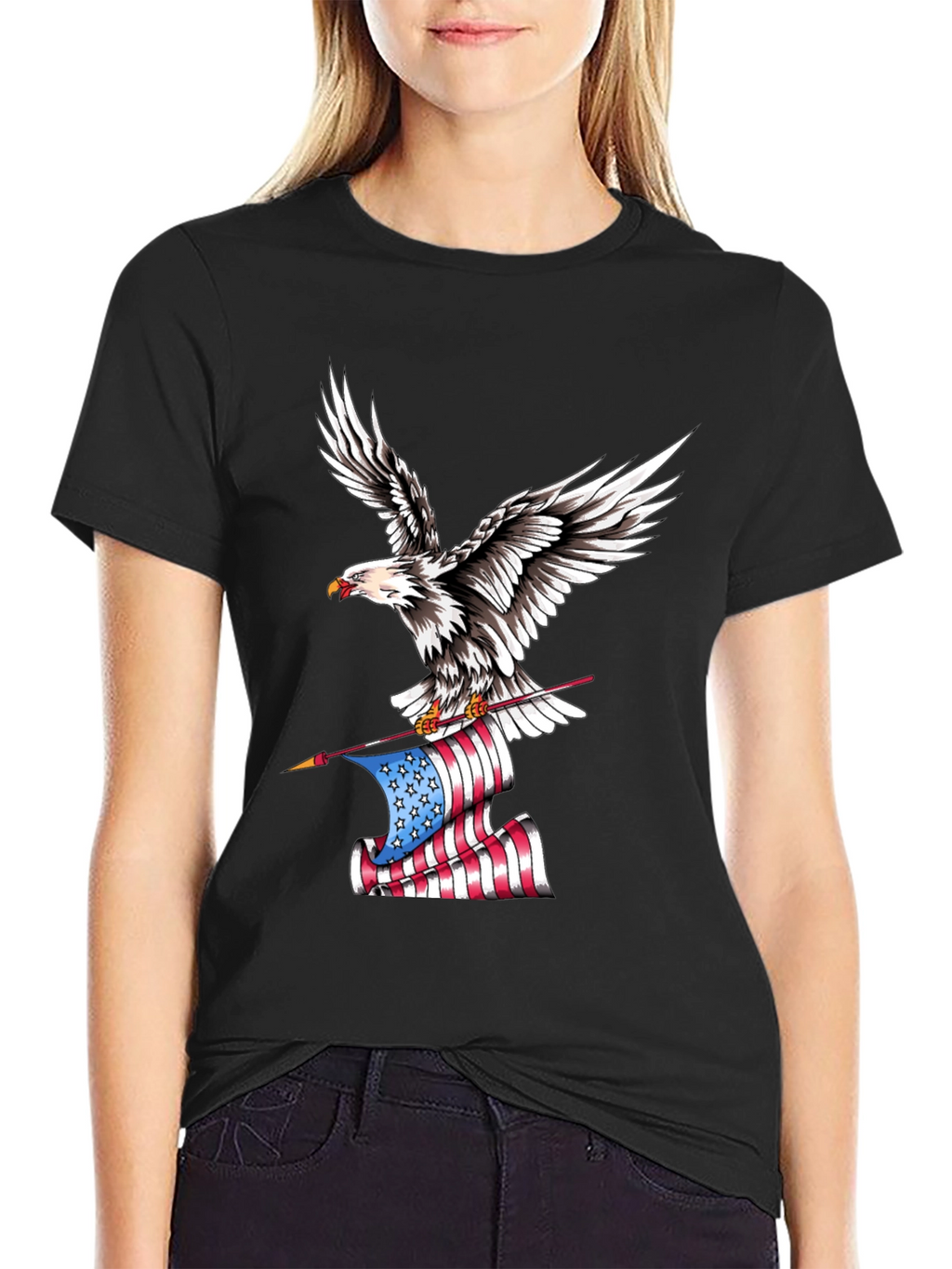 Eagle American Flag Graphic Tee - Patriotic Style