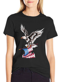 Eagle American Flag Graphic Tee - Patriotic Style