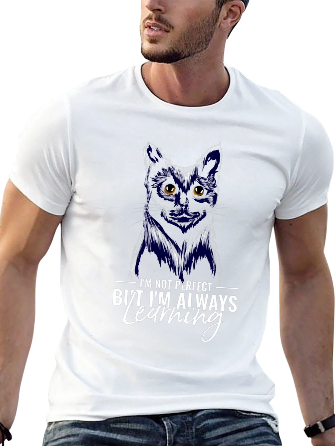 Black Cat T-Shirt - Always Learning Graphic Tee