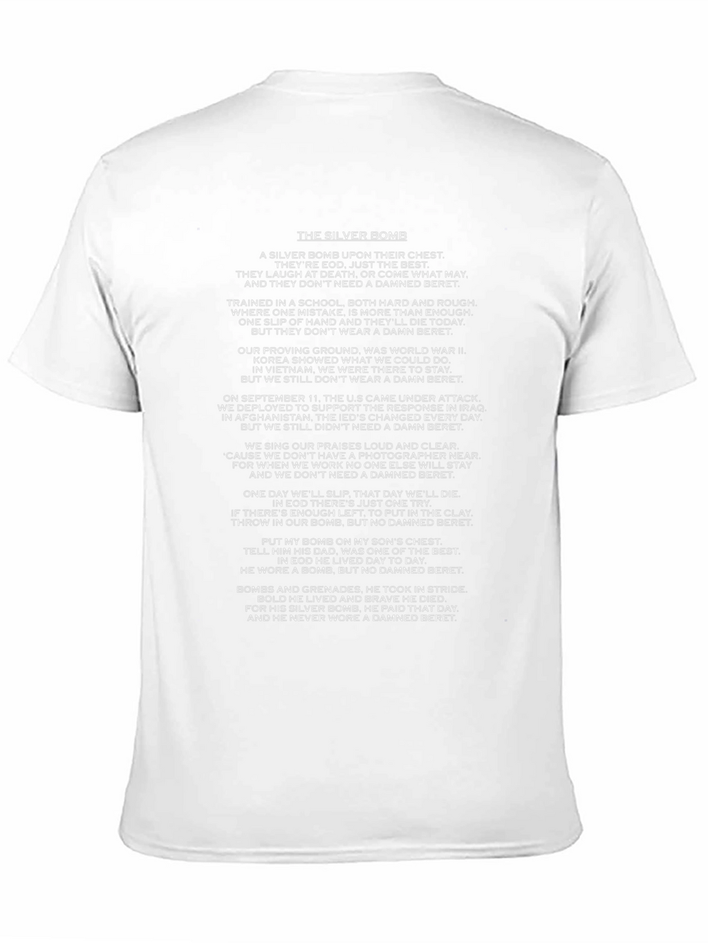 The Silver Bomb EOD Poem Black T-Shirt