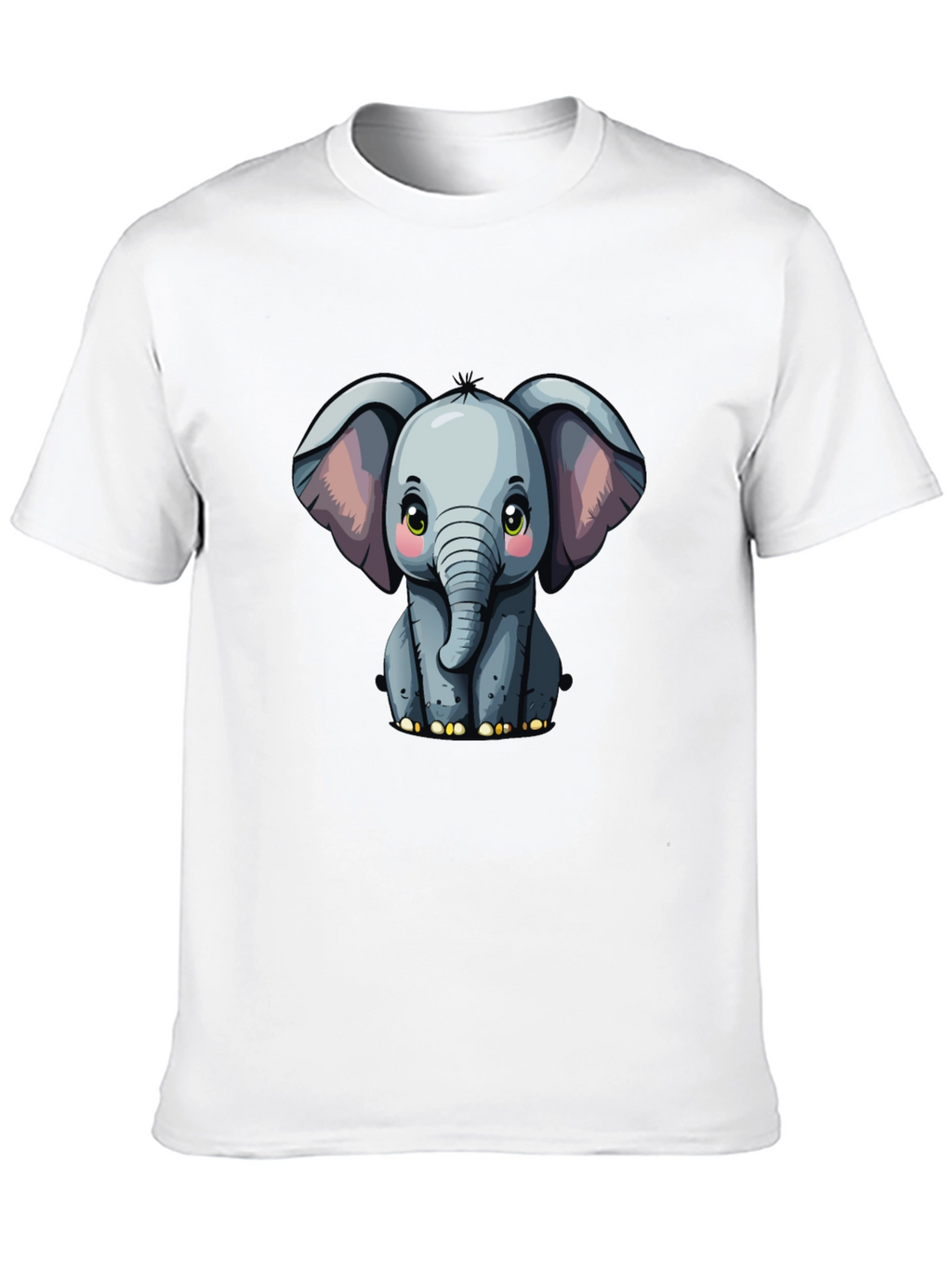Cute Baby Elephant Graphic Tee - Black T-Shirt