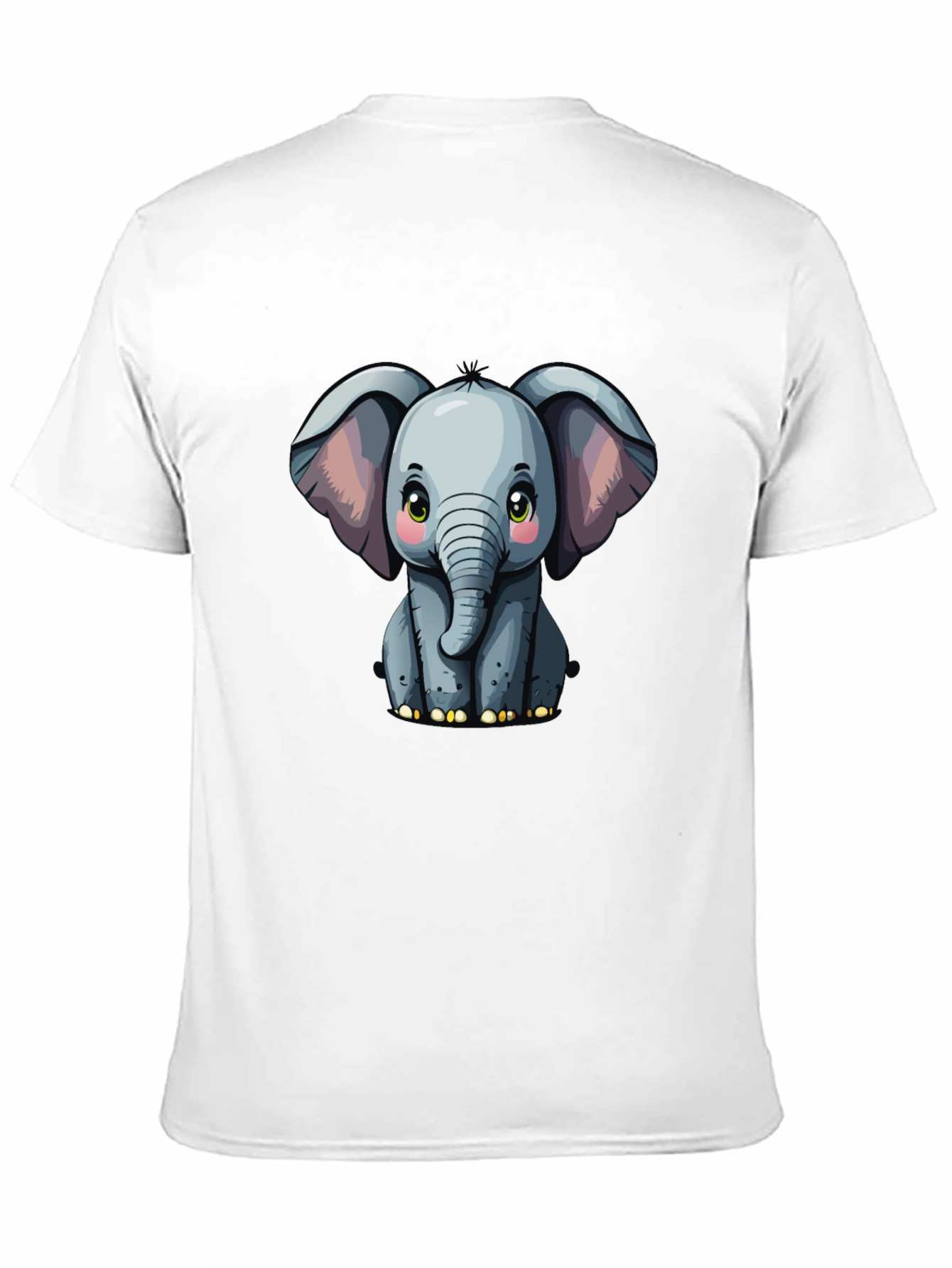 Cute Baby Elephant Graphic Tee - Black T-Shirt