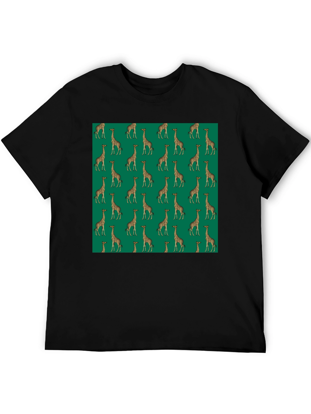 Giraffe Print Black T-Shirt