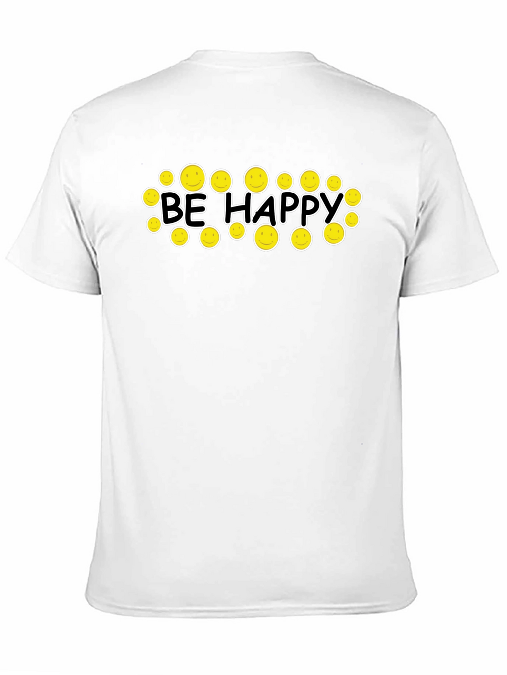 Be Happy Graphic Tee - Smiley Face Black T-Shirt