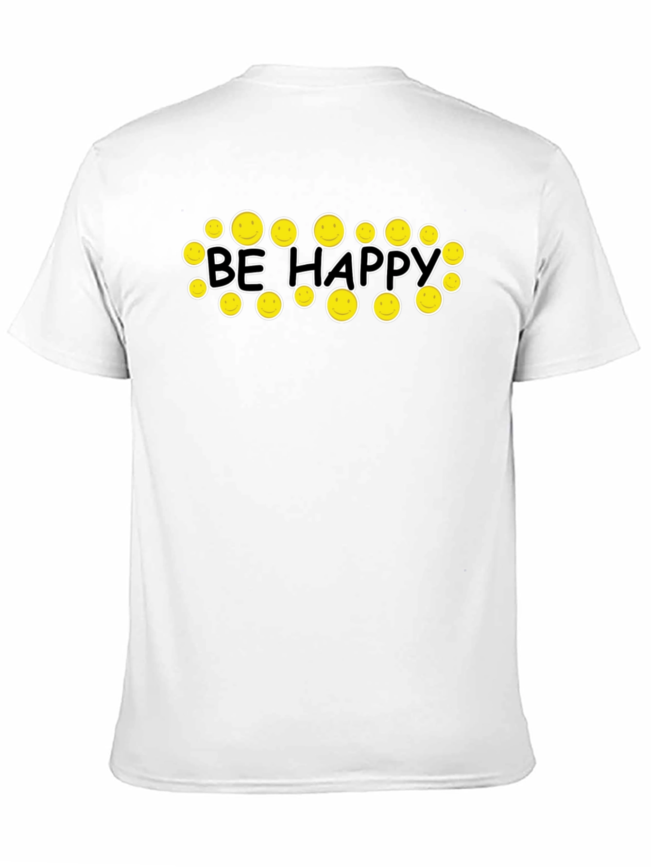 Be Happy Graphic Tee - Smiley Face Black T-Shirt
