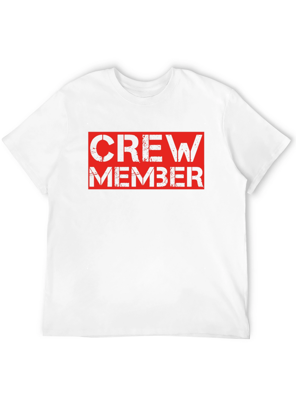 Crew Member Black T-Shirt - Bold Red Design