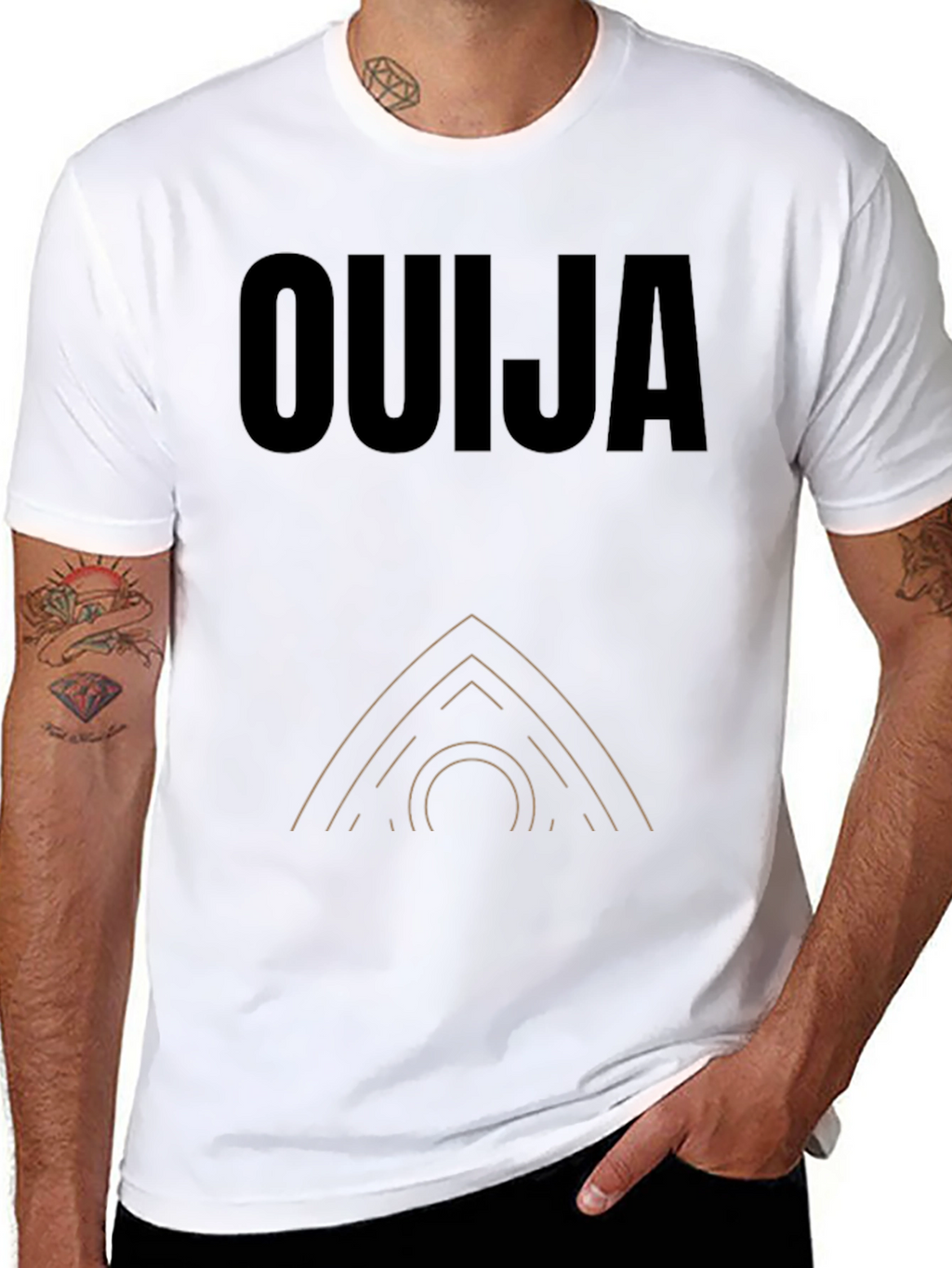 Ouija Board Graphic Tee - Black Cotton T-Shirt