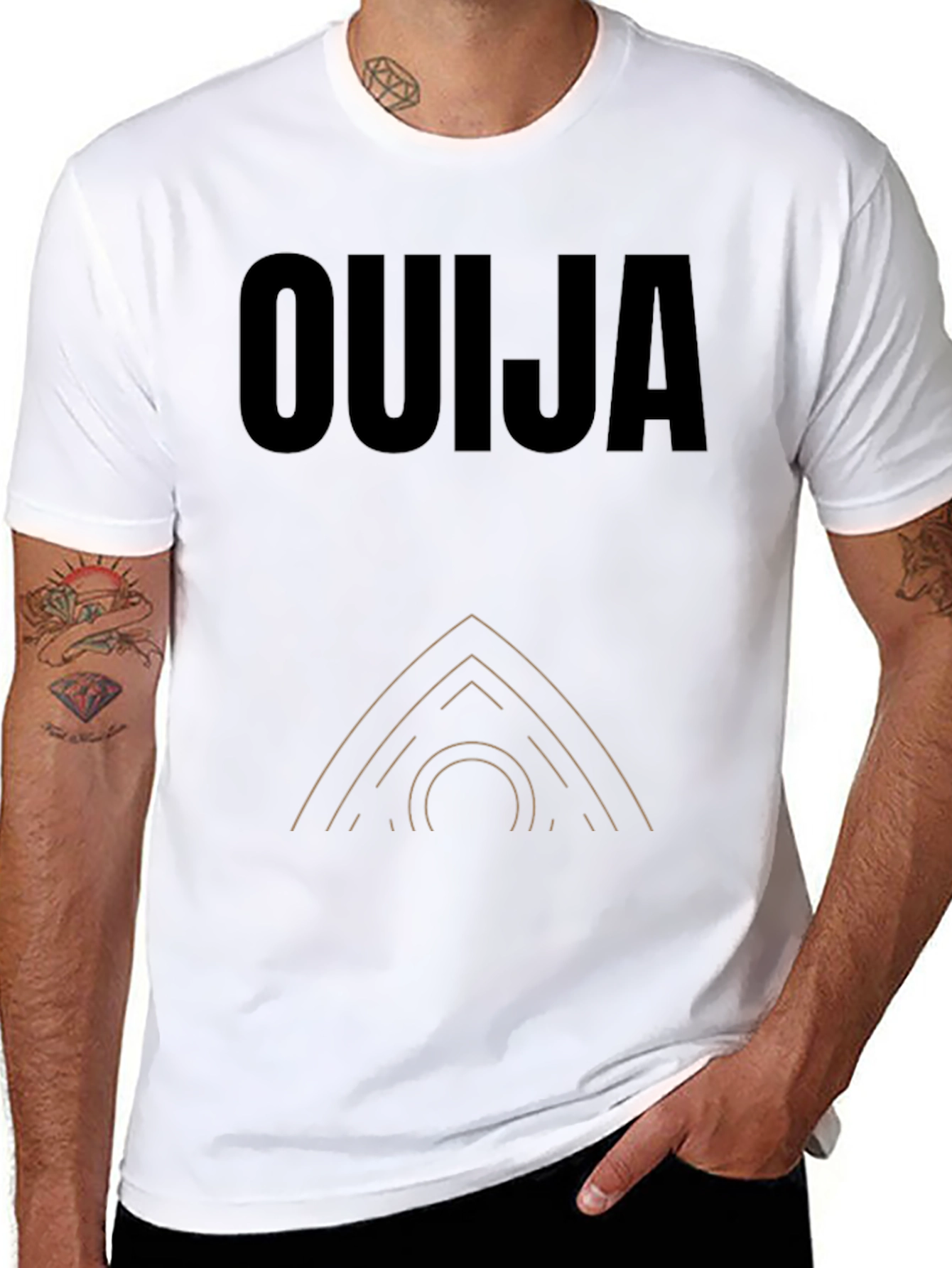 Ouija Board Graphic Tee - Black Cotton T-Shirt