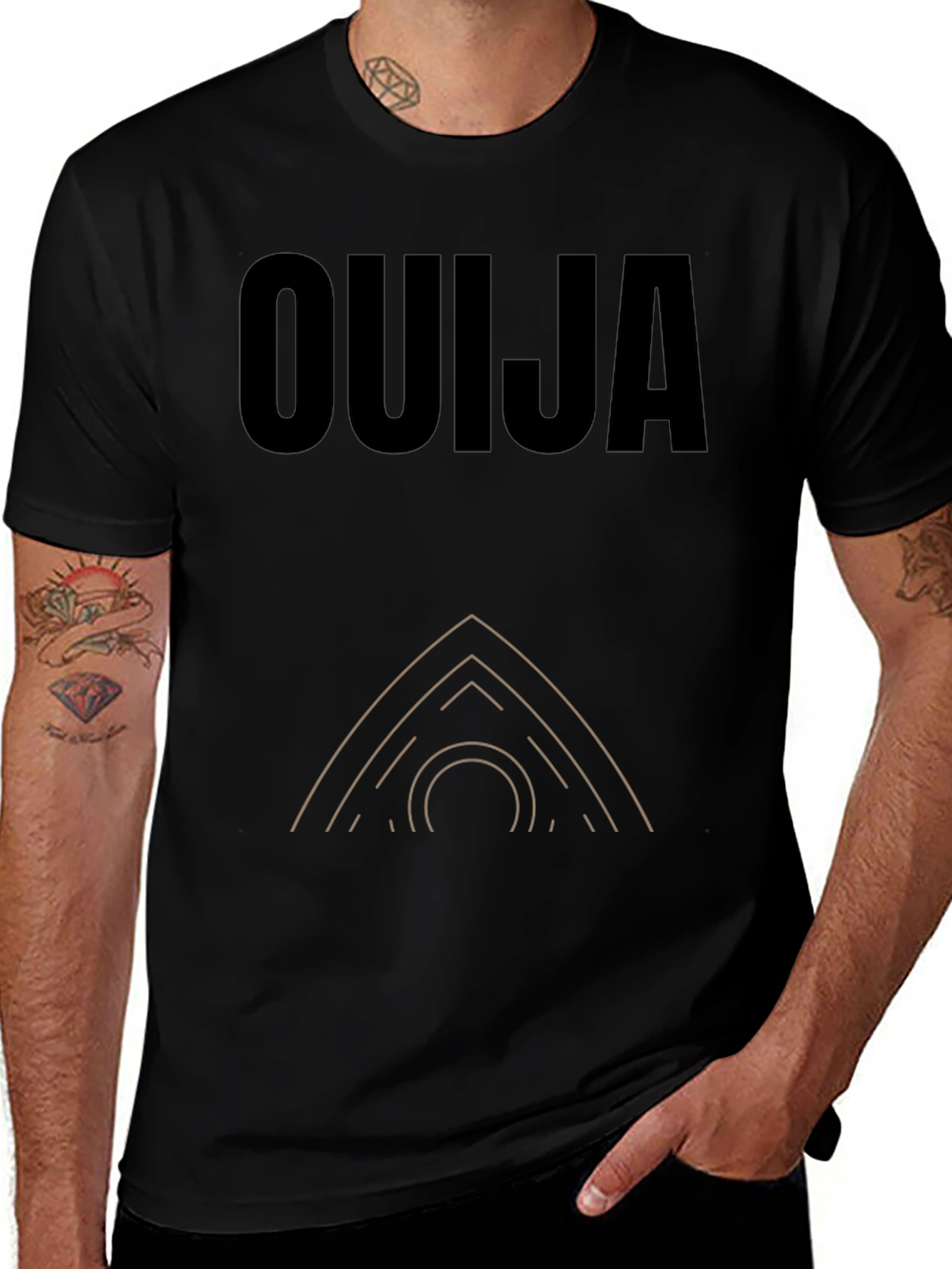 Ouija Board Graphic Tee - Black Cotton T-Shirt