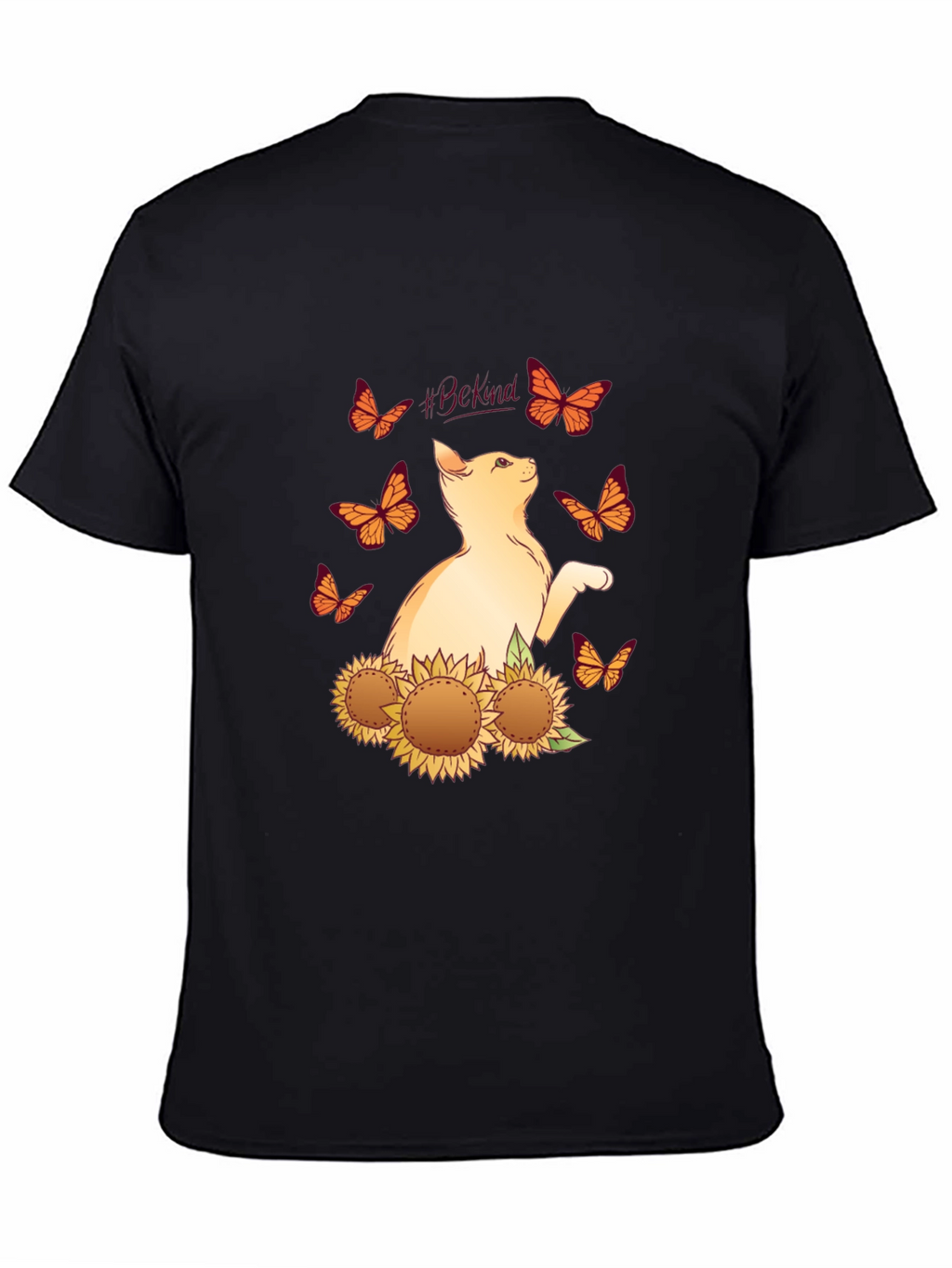 Be Kind Cat Butterfly Sunflower T-Shirt