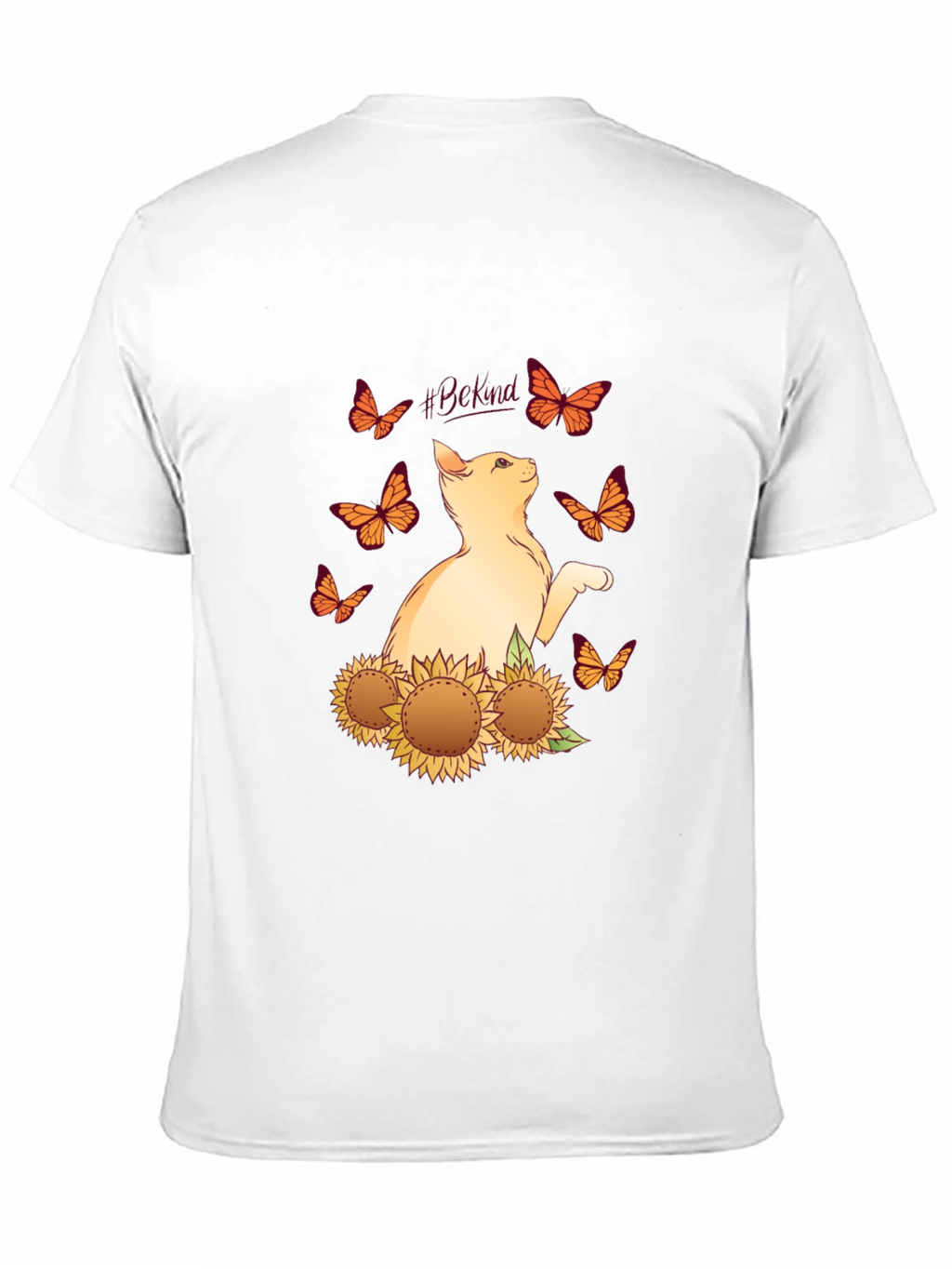 Be Kind Cat Butterfly Sunflower T-Shirt