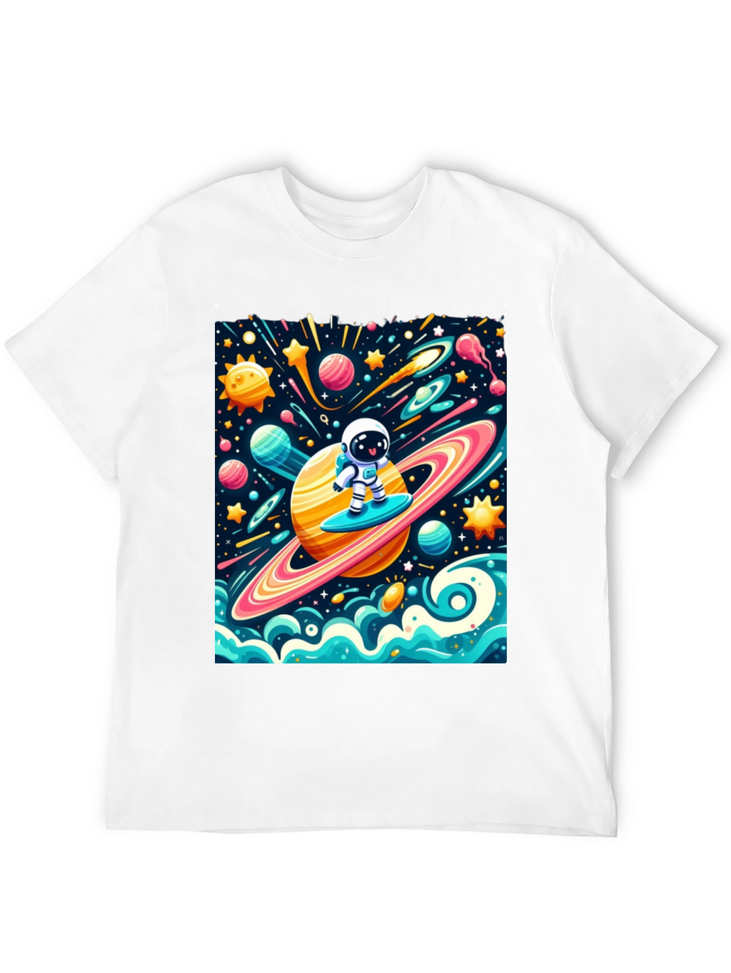 Astronaut Surfing Space T-Shirt