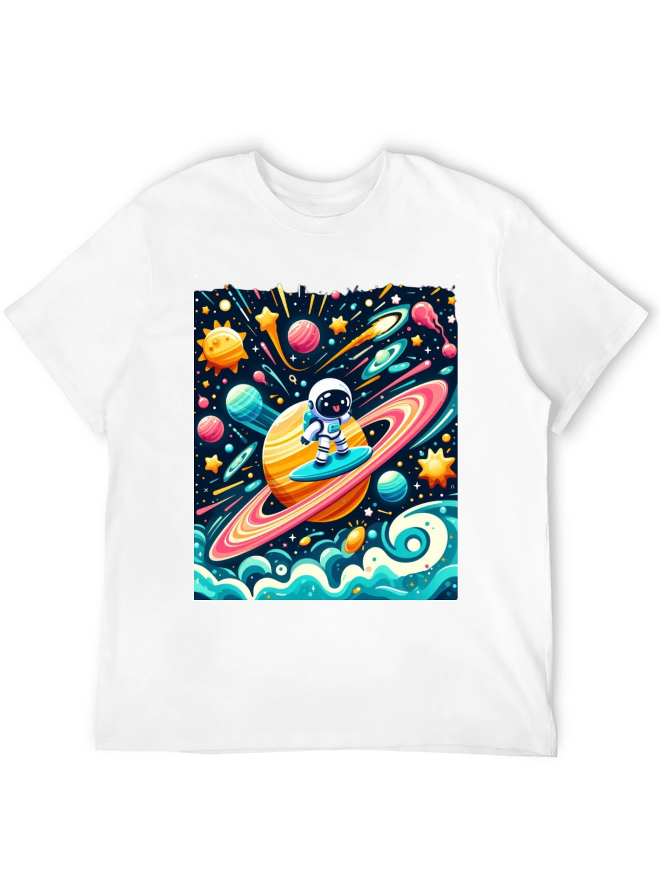Astronaut Surfing Space T-Shirt
