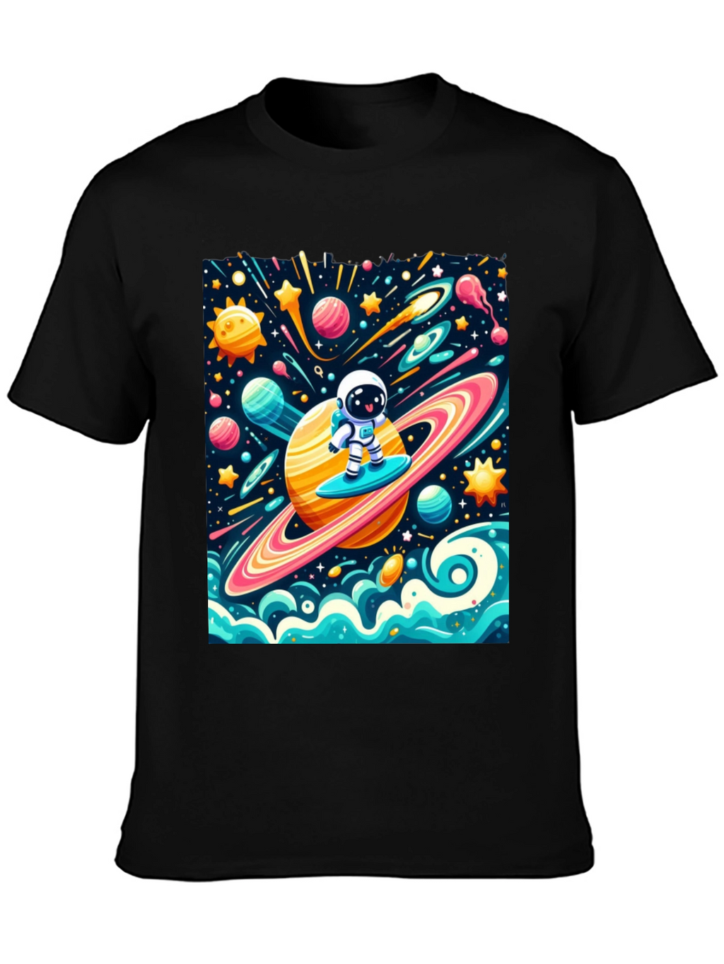 Astronaut Surfing Space T-Shirt
