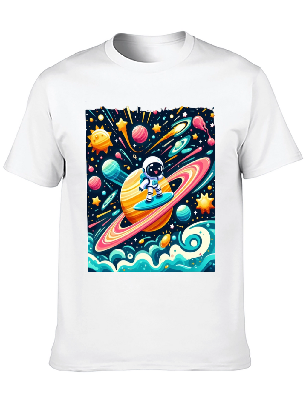 Astronaut Surfing Space T-Shirt