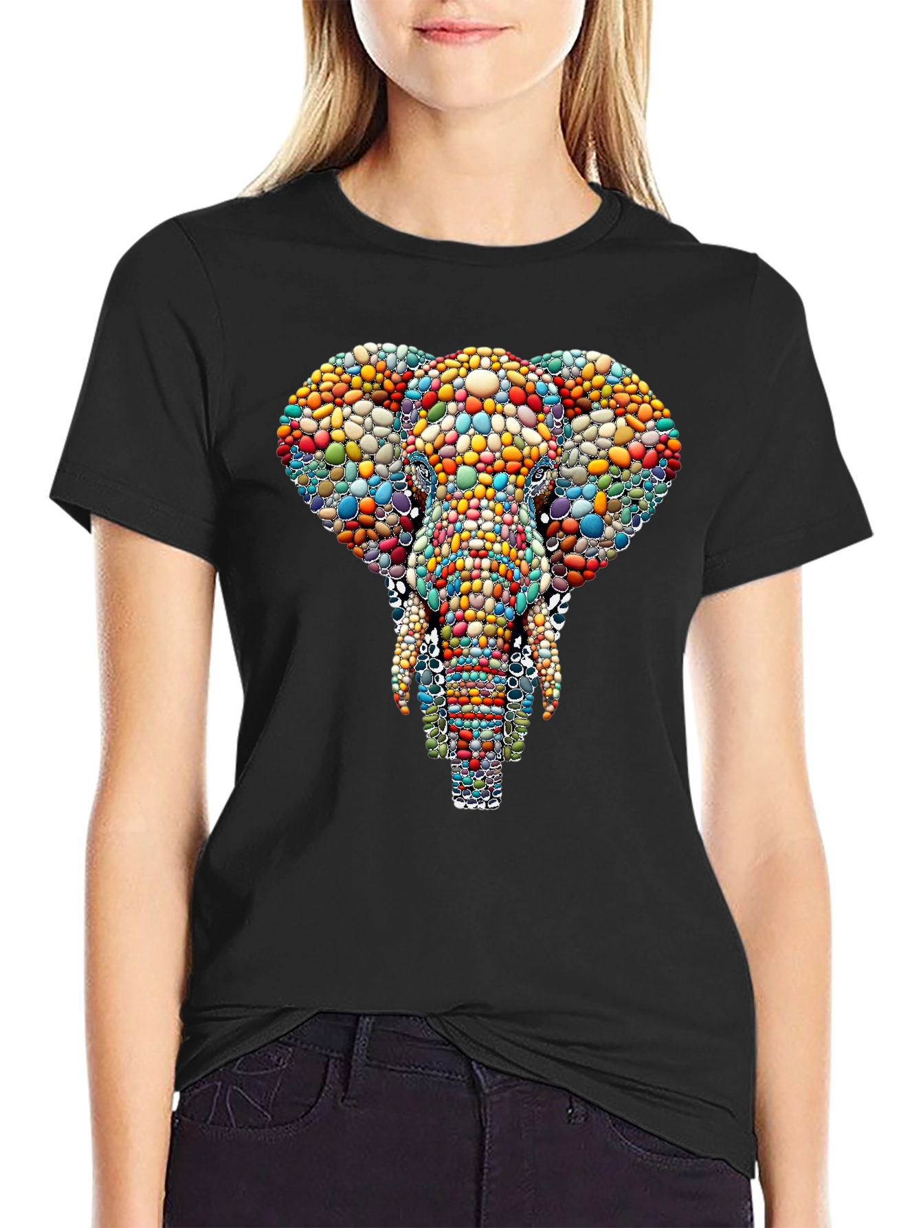 Colorful Elephant Graphic Tee - Artistic Design