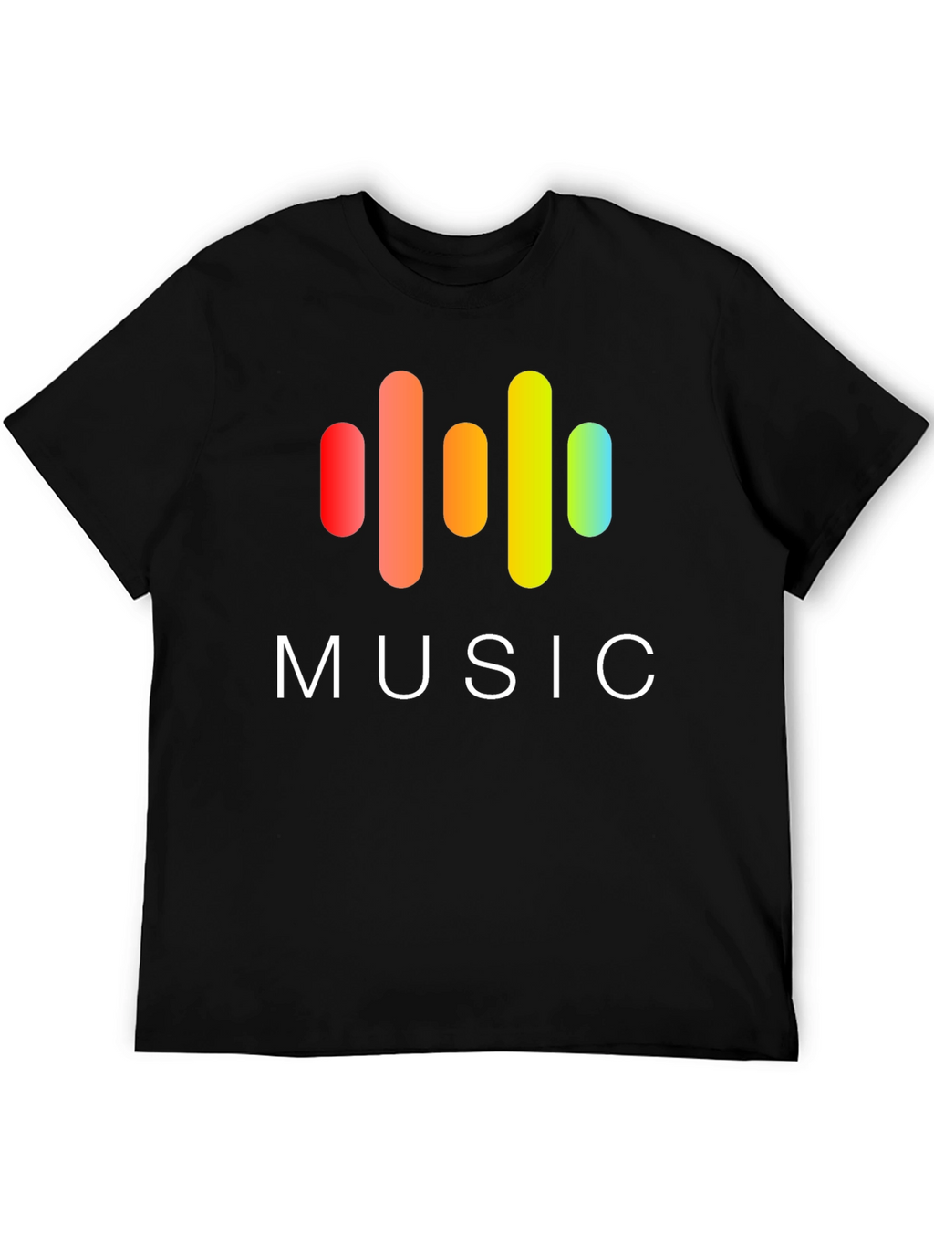 Music Graphic Print Black T-Shirt