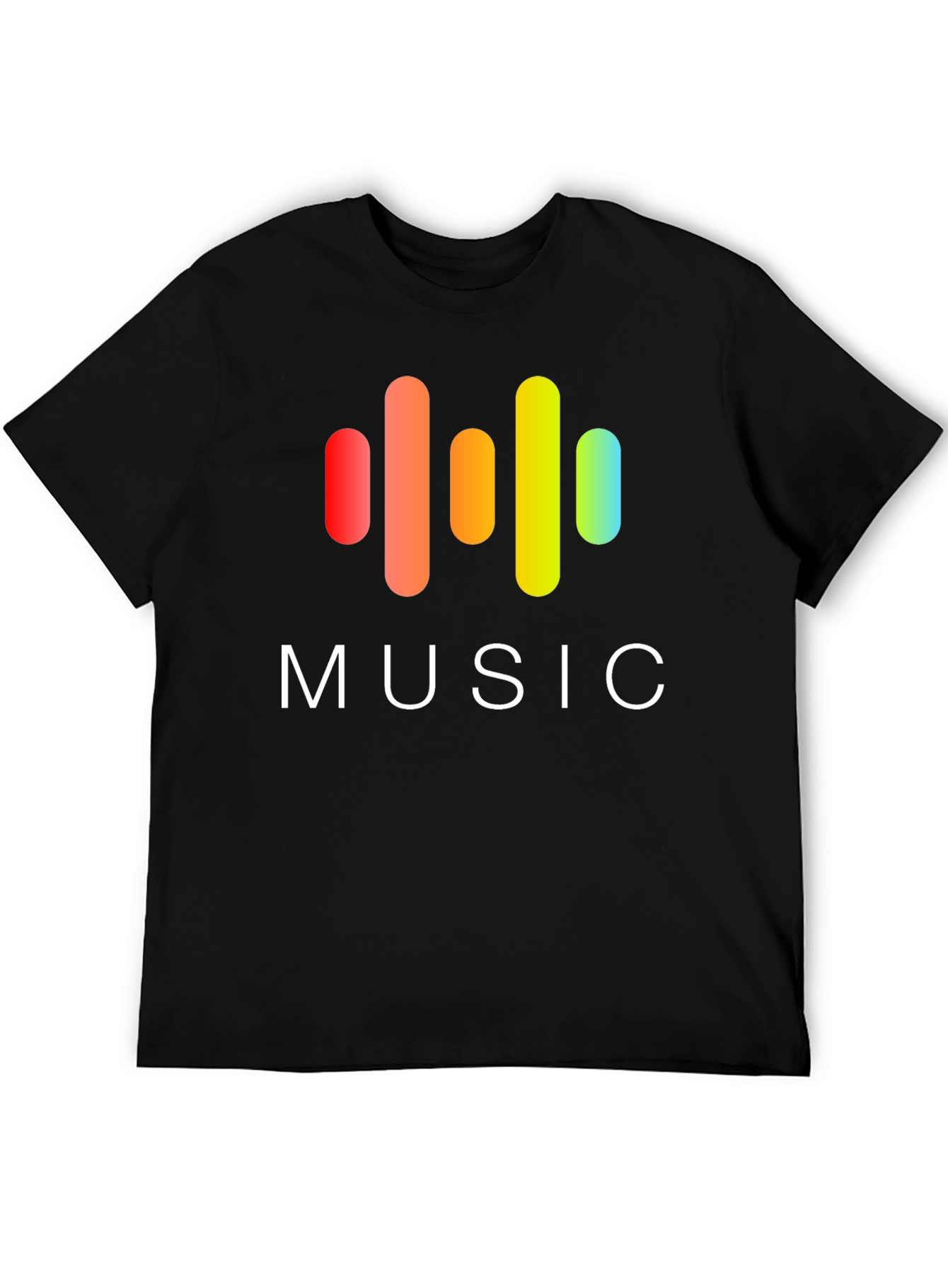 Music Graphic Print Black T-Shirt