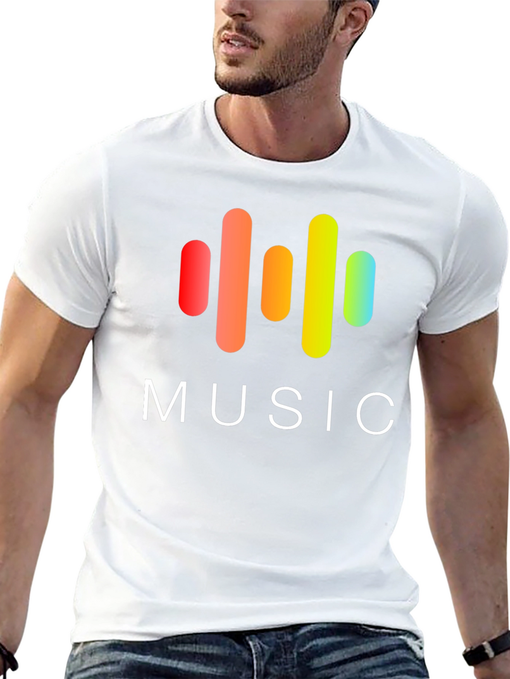 Music Graphic Print Black T-Shirt