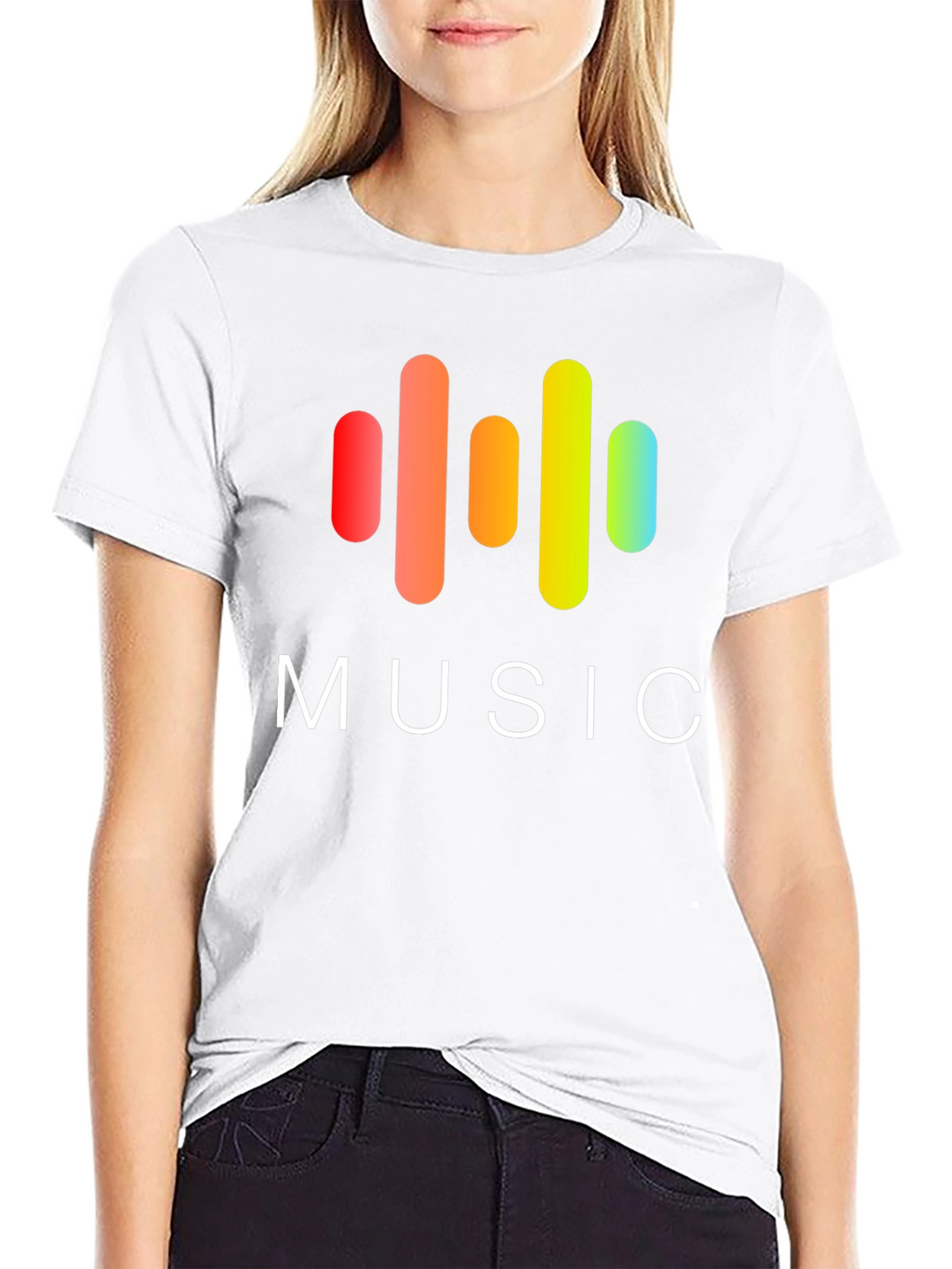 Music Graphic Print Black T-Shirt