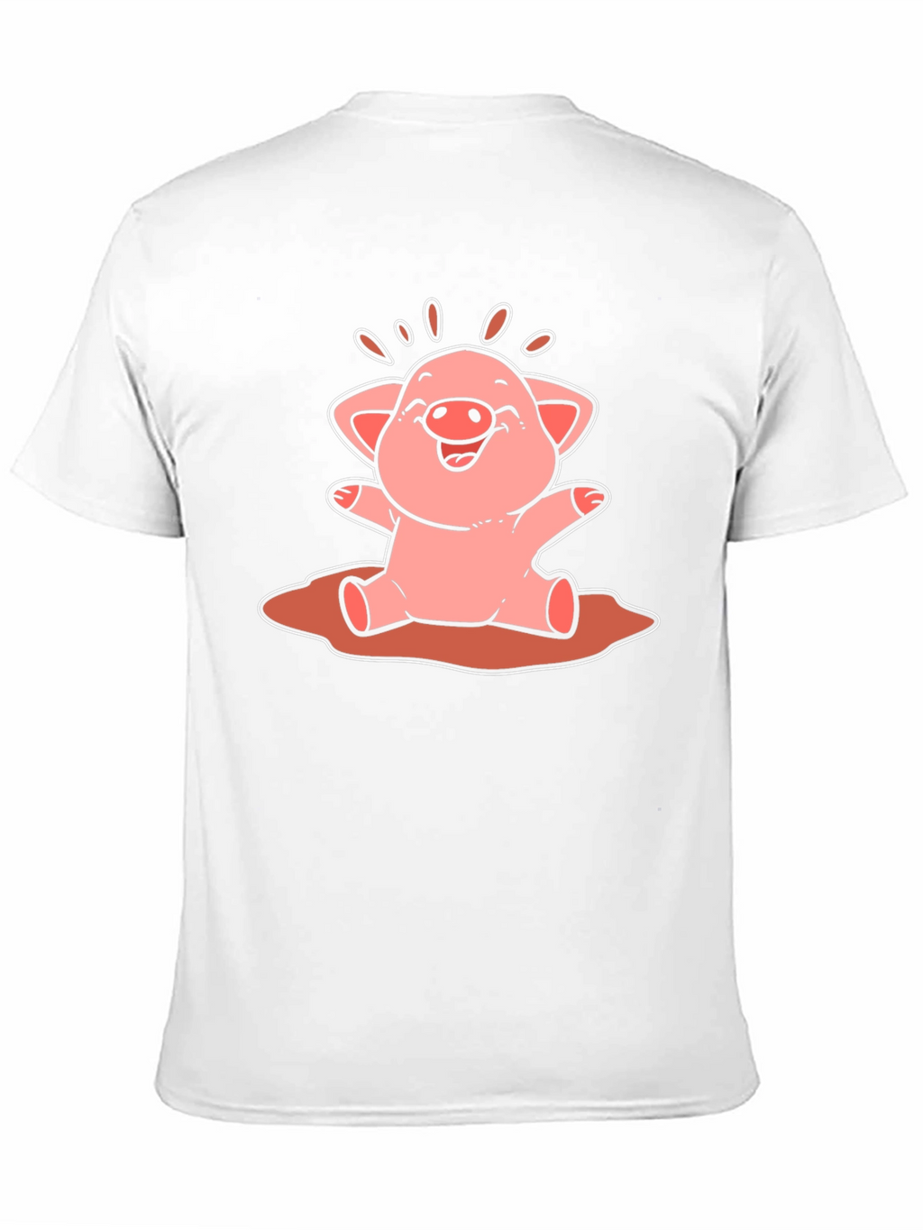 Cute Pig Cartoon Graphic Tee - Unisex Black T-Shirt
