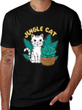 Jungle Cat Graphic T-Shirt - Cool Cat Lover Tee