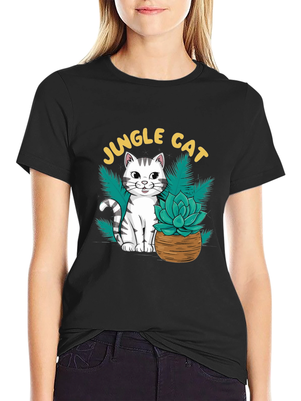 Jungle Cat Graphic T-Shirt - Cool Cat Lover Tee