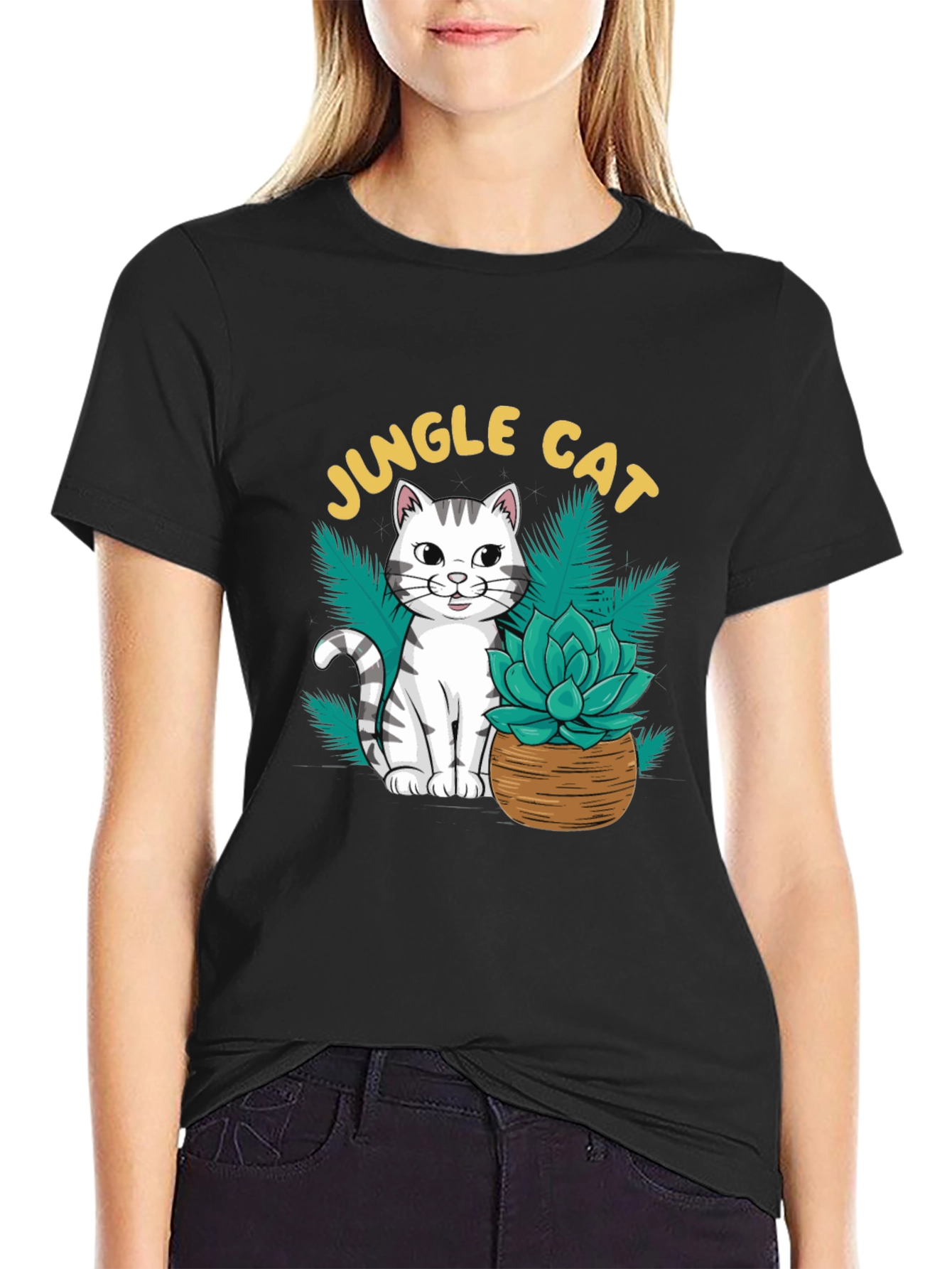Jungle Cat Graphic T-Shirt - Cool Cat Lover Tee