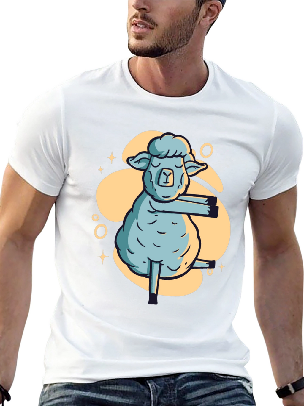Yoga Sheep Graphic T-Shirt