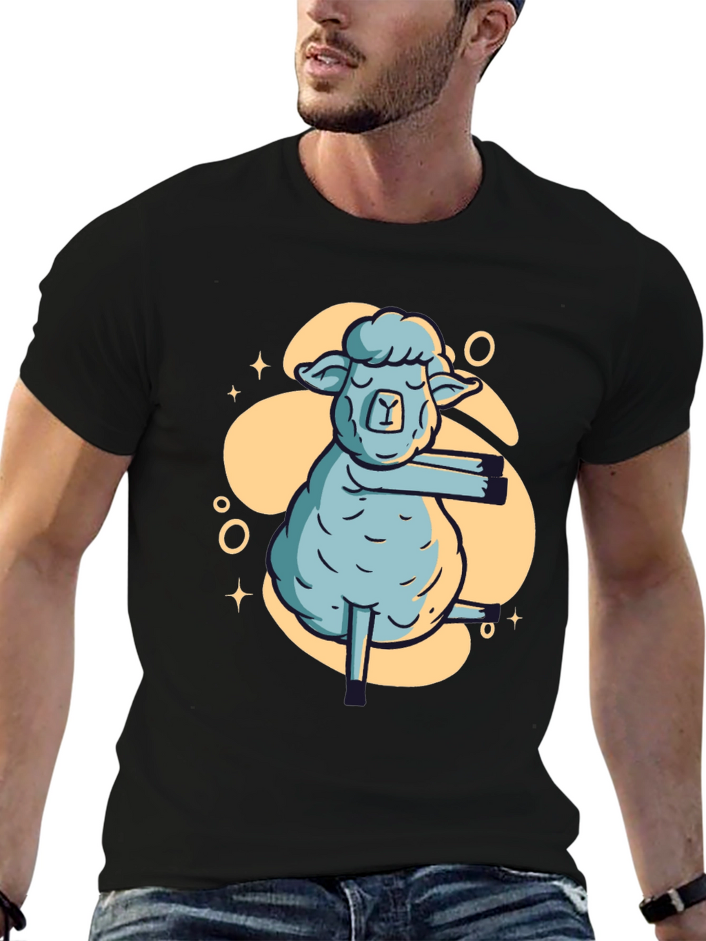 Yoga Sheep Graphic T-Shirt