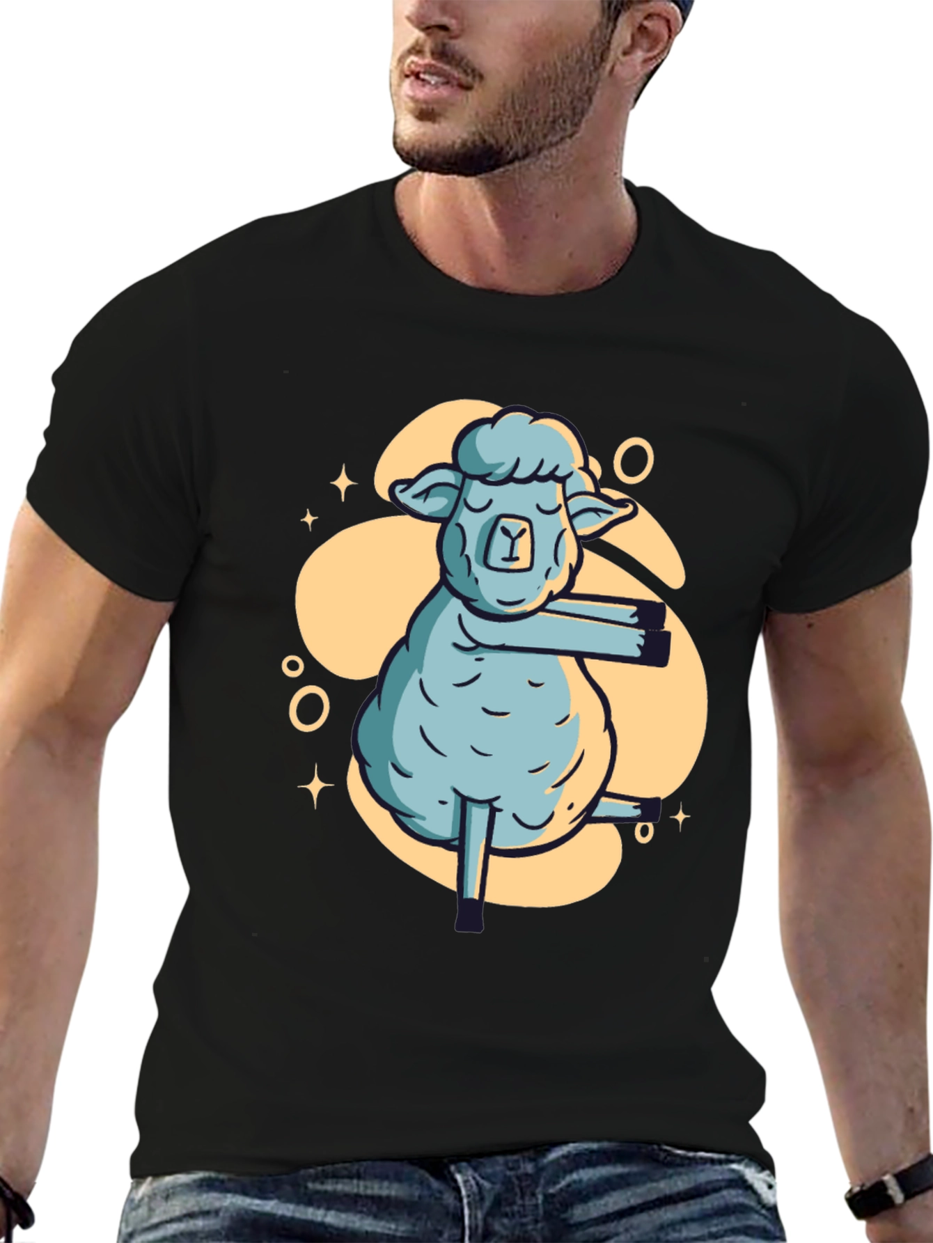 Yoga Sheep Graphic T-Shirt