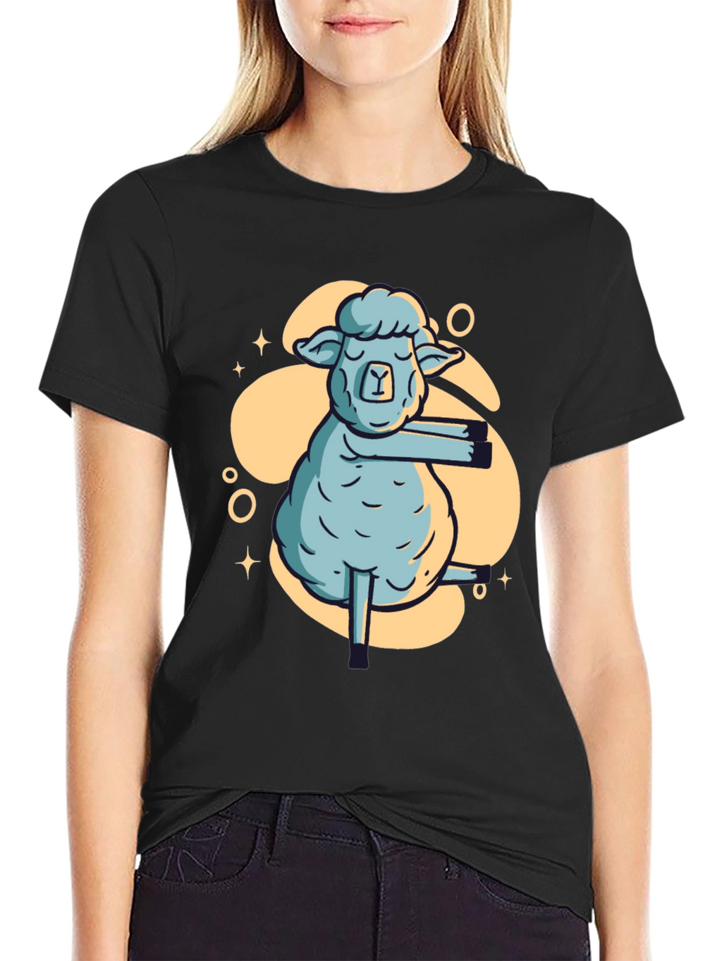 Yoga Sheep Graphic T-Shirt
