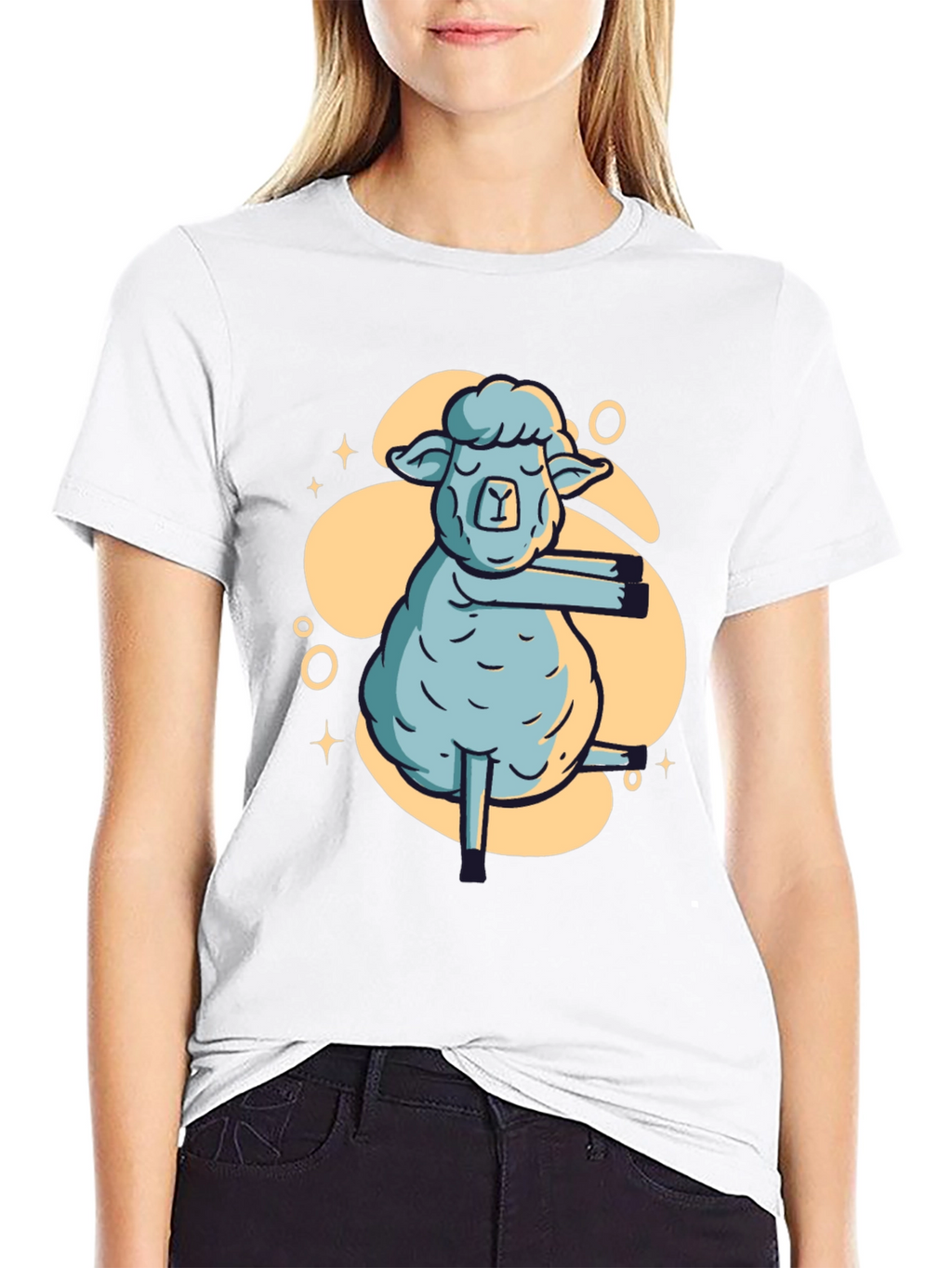 Yoga Sheep Graphic T-Shirt