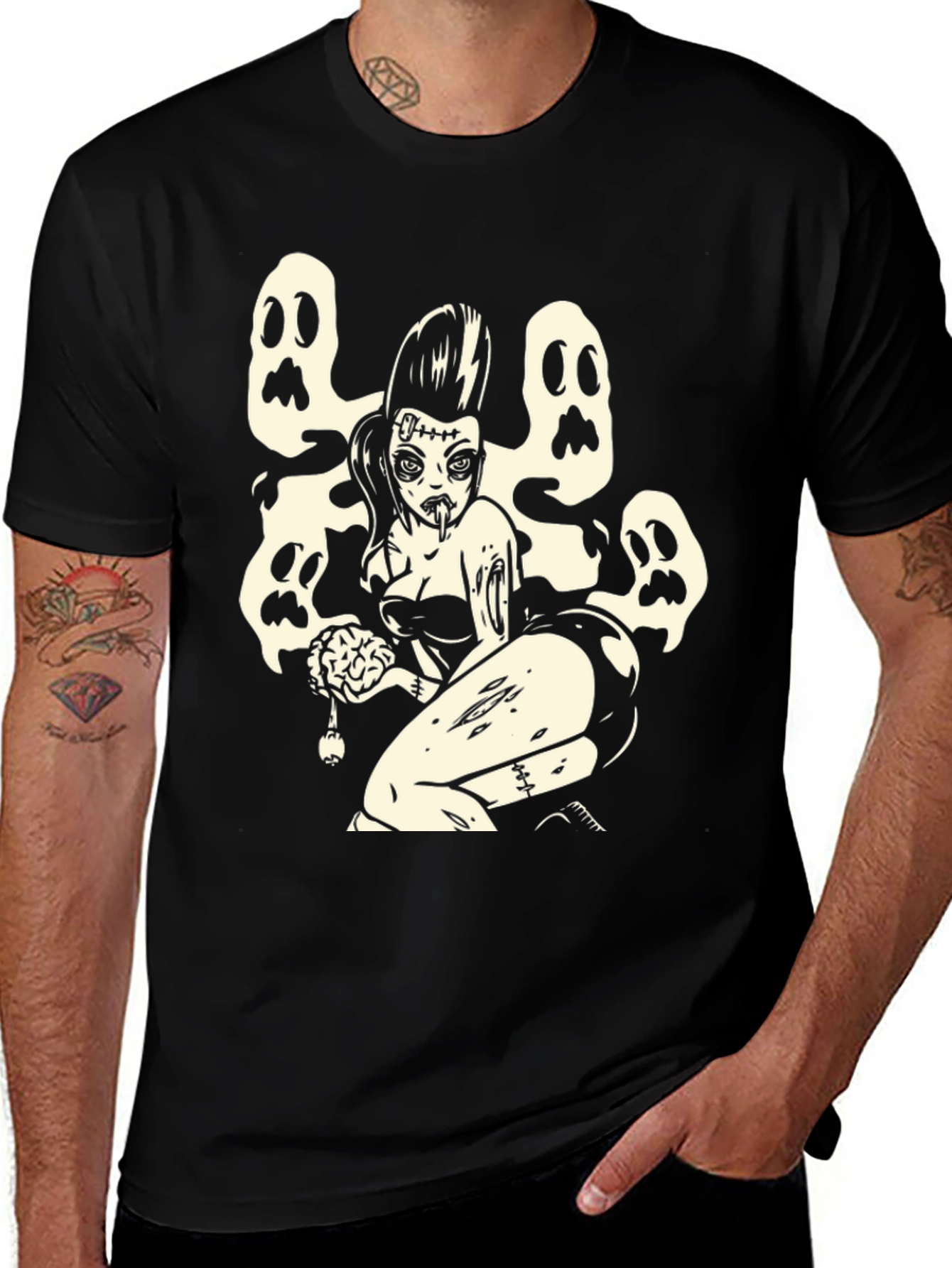 Zombie Pin-Up T-Shirt - Spooky Style