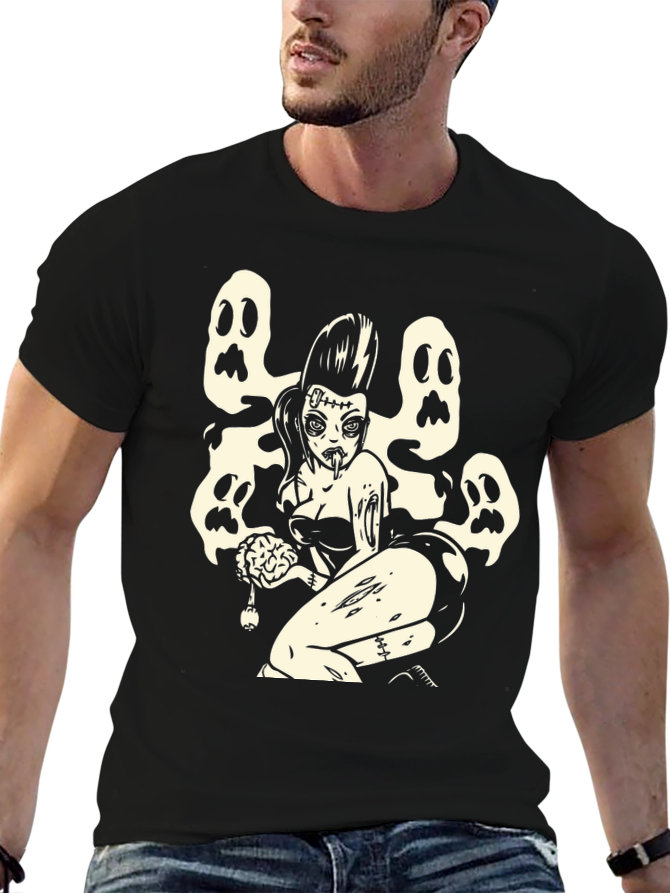 Zombie Pin-Up T-Shirt - Spooky Style