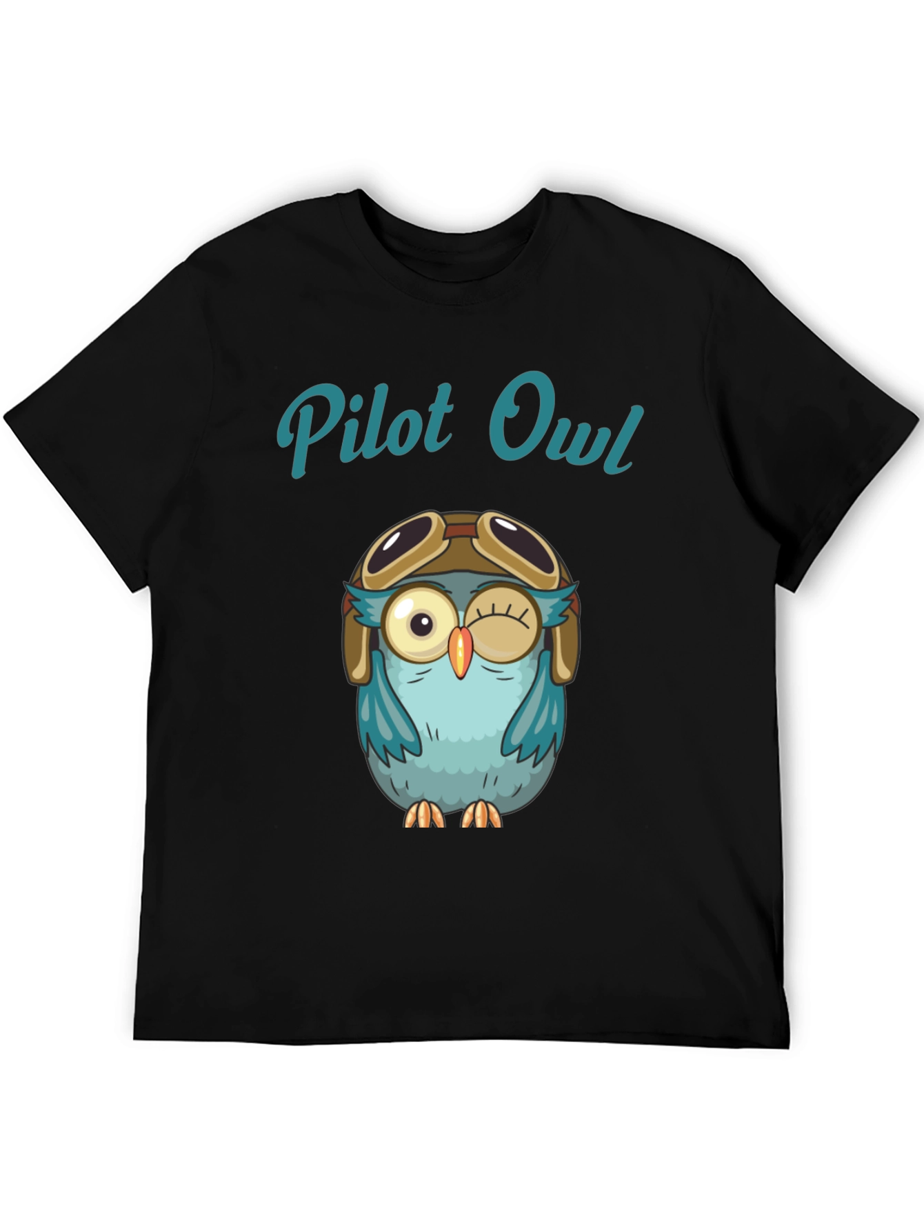 Pilot Owl Graphic T-Shirt - Soft Cotton Crew Neck Tee