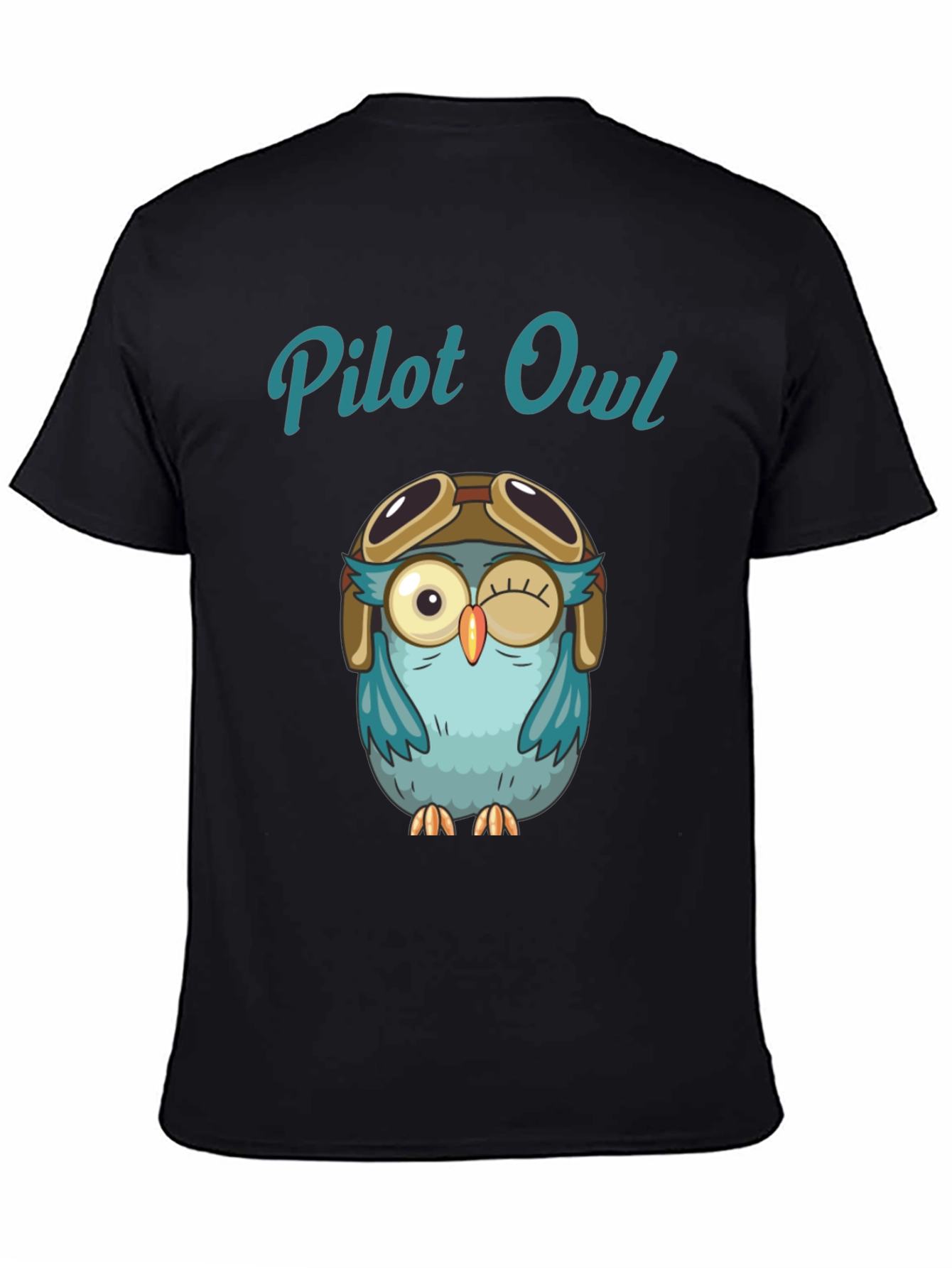 Pilot Owl Graphic T-Shirt - Soft Cotton Crew Neck Tee