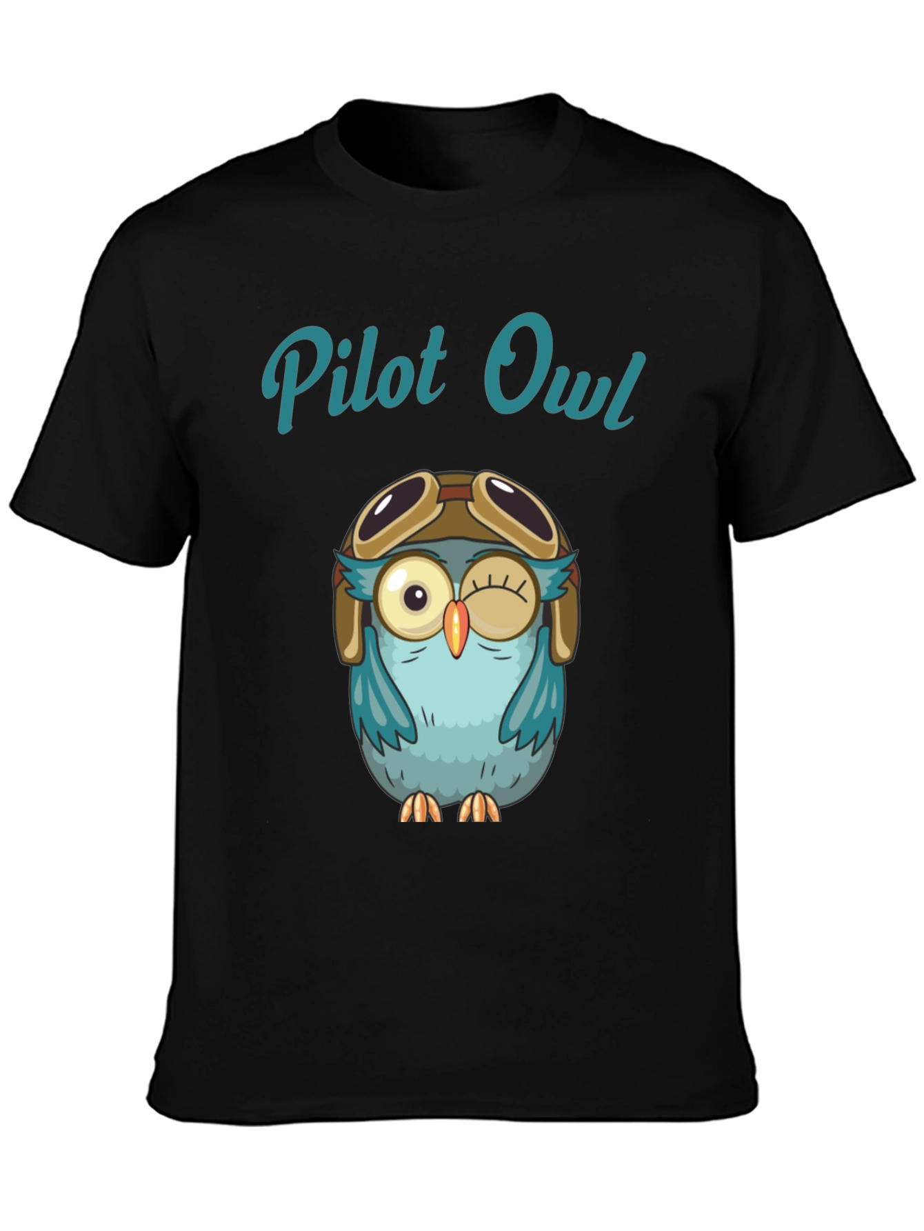 Pilot Owl Graphic T-Shirt - Soft Cotton Crew Neck Tee