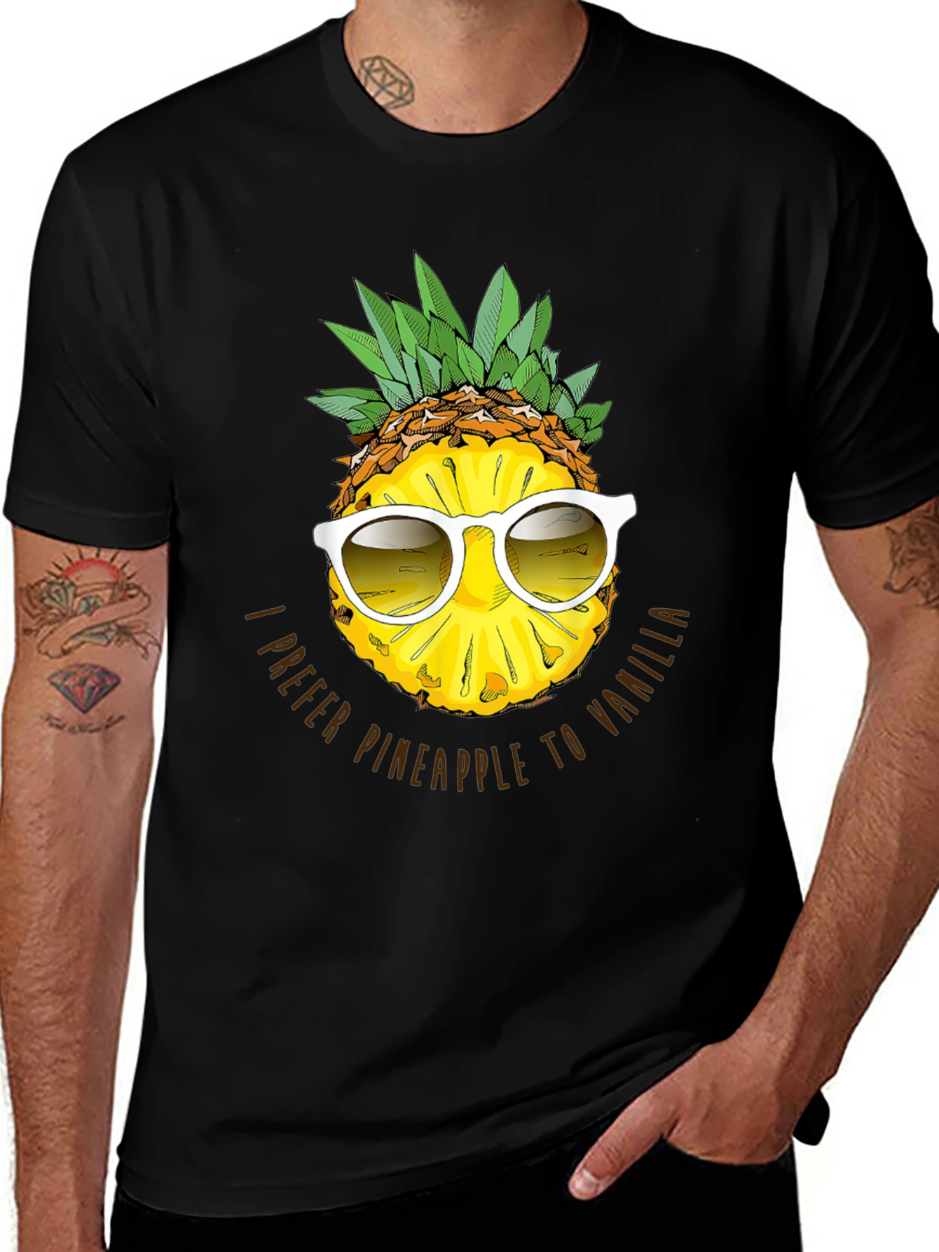 Pineapple Sunglasses Graphic Tee - I Prefer Pineapple to Vanilla