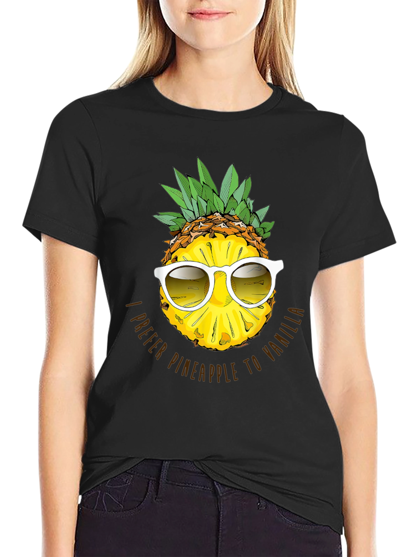 Pineapple Sunglasses Graphic Tee - I Prefer Pineapple to Vanilla