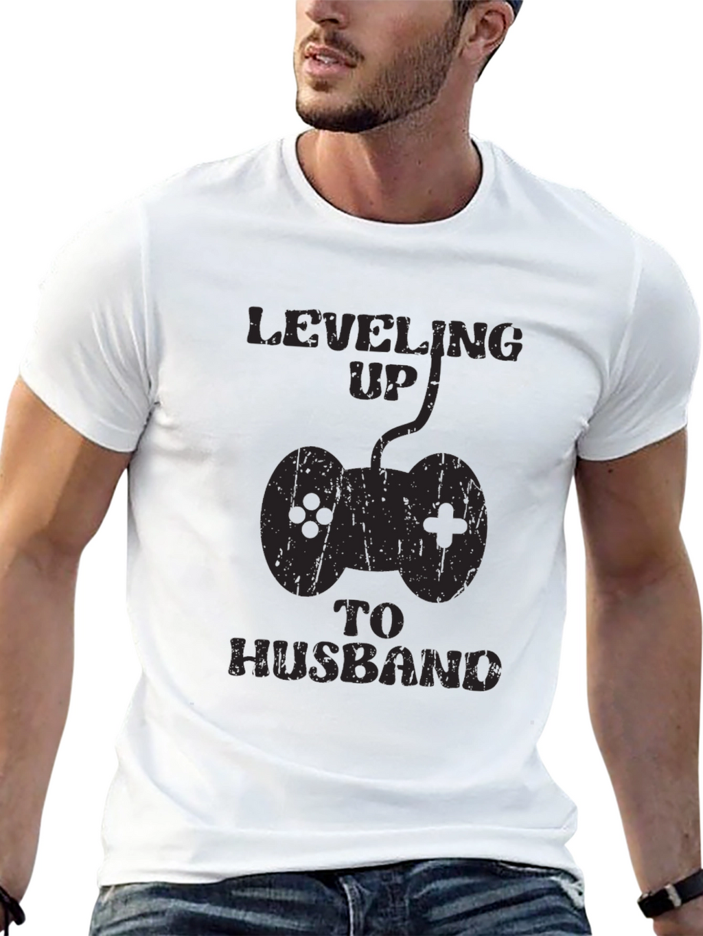 Leveling Up To Husband Gamer Graphic Tee