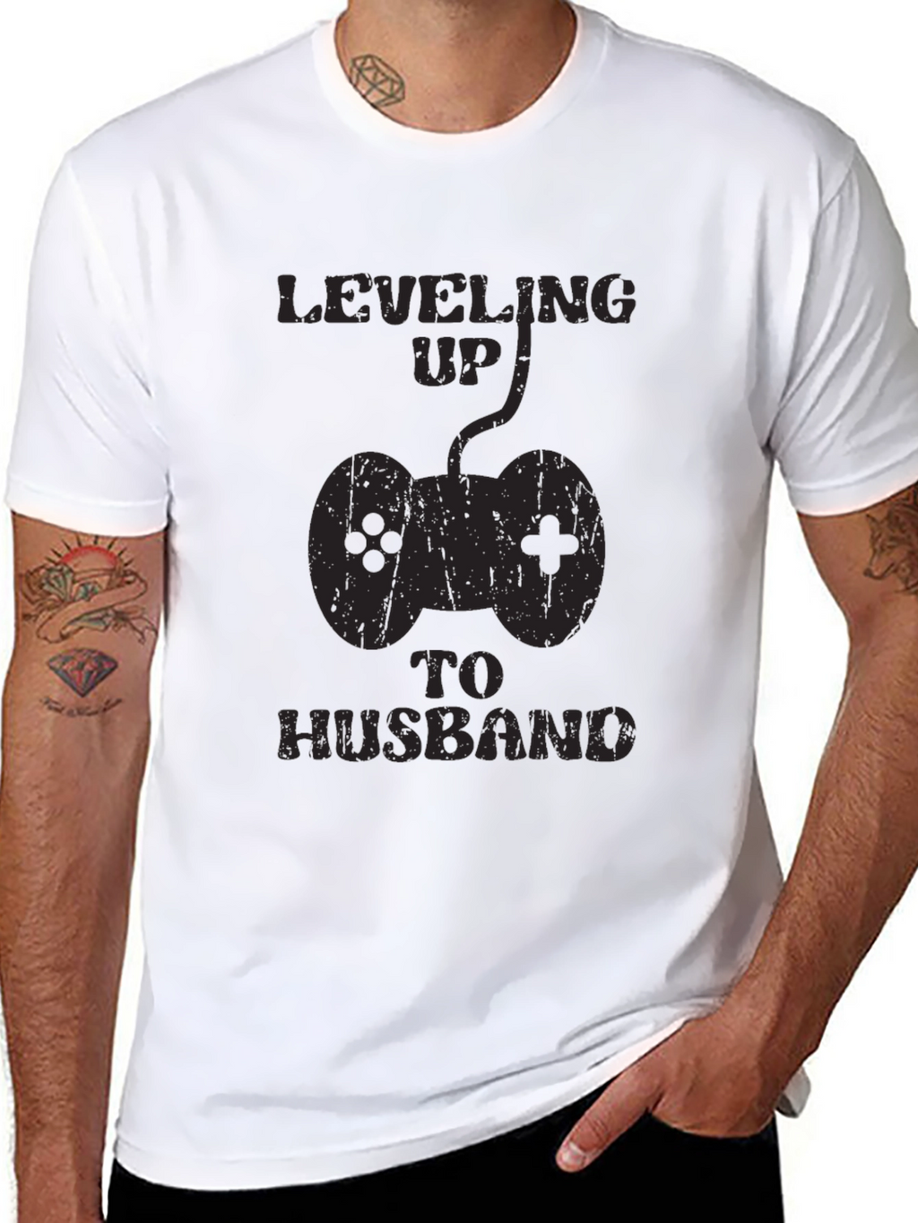 Leveling Up To Husband Gamer Graphic Tee