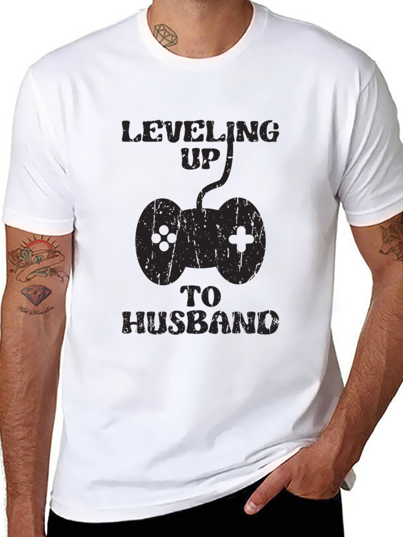 Leveling Up To Husband Gamer Graphic Tee