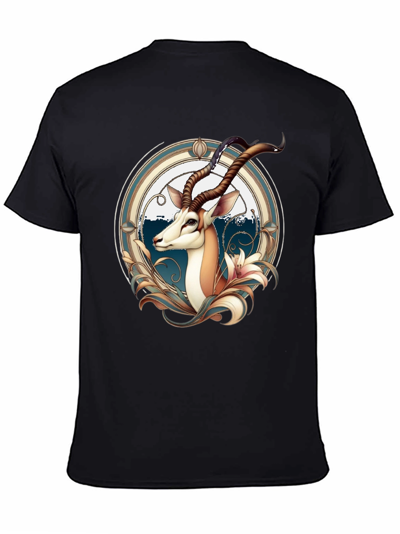 Springbok Graphic Print Black T-Shirt