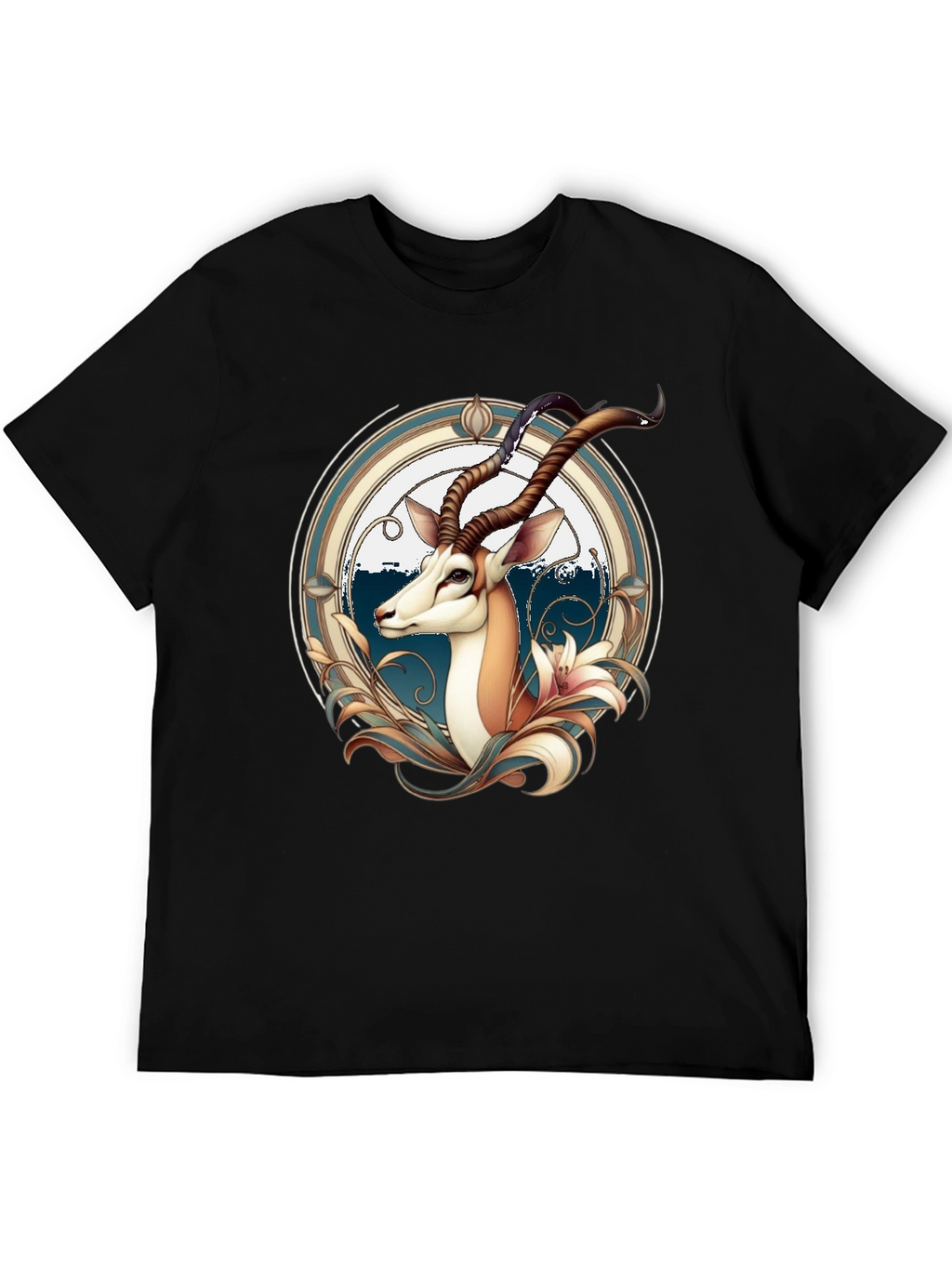 Springbok Graphic Print Black T-Shirt