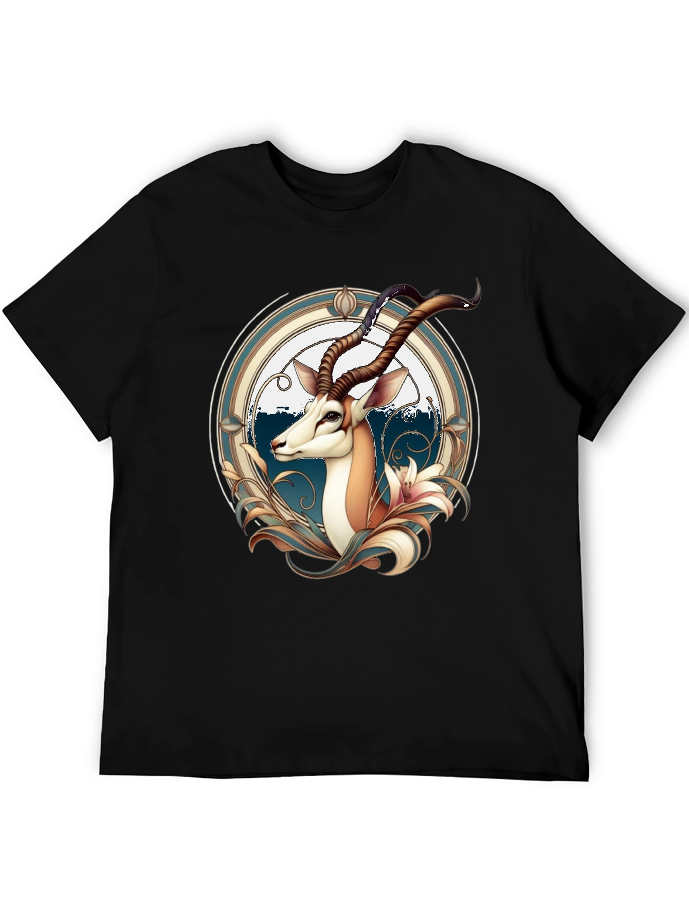 Springbok Graphic Print Black T-Shirt