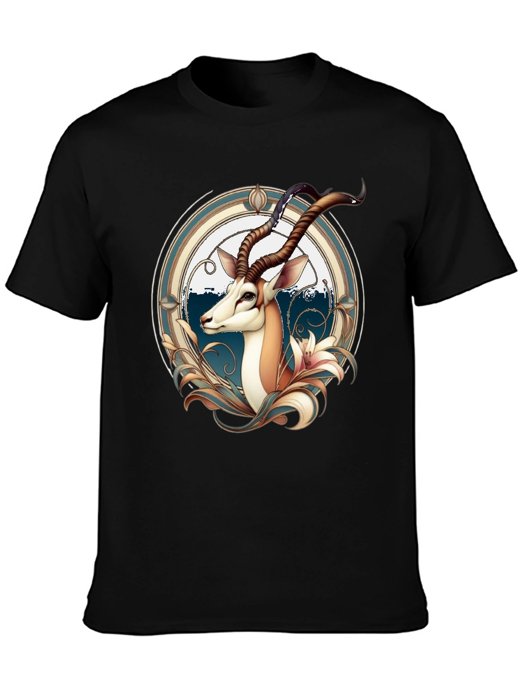 Springbok Graphic Print Black T-Shirt