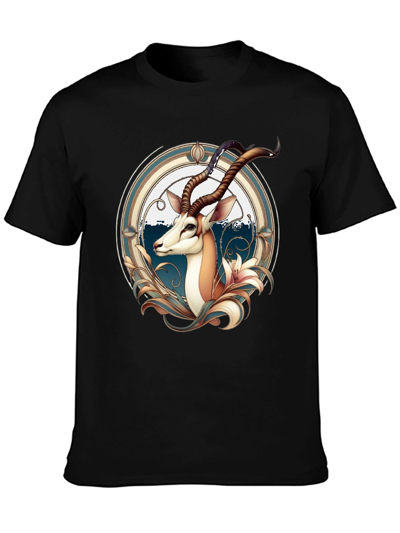 Springbok Graphic Print Black T-Shirt