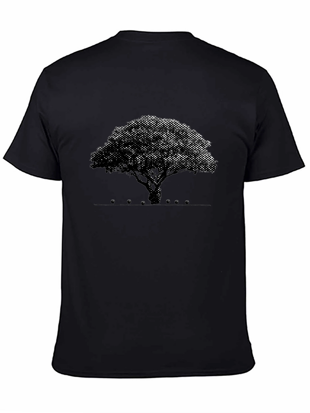 Abstract Tree Graphic Tee - Black Cotton Blend